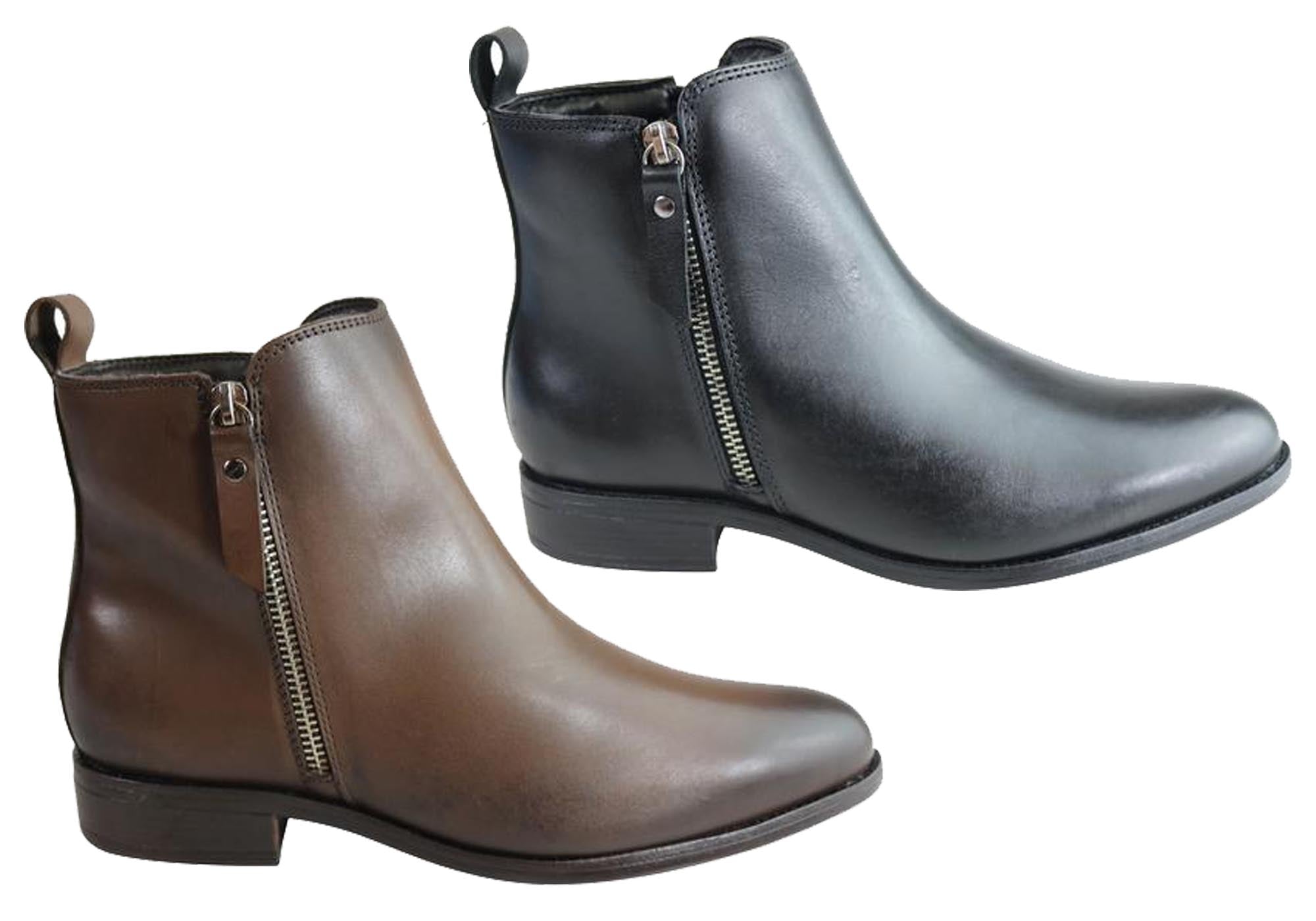 comfortable leather ankle boots