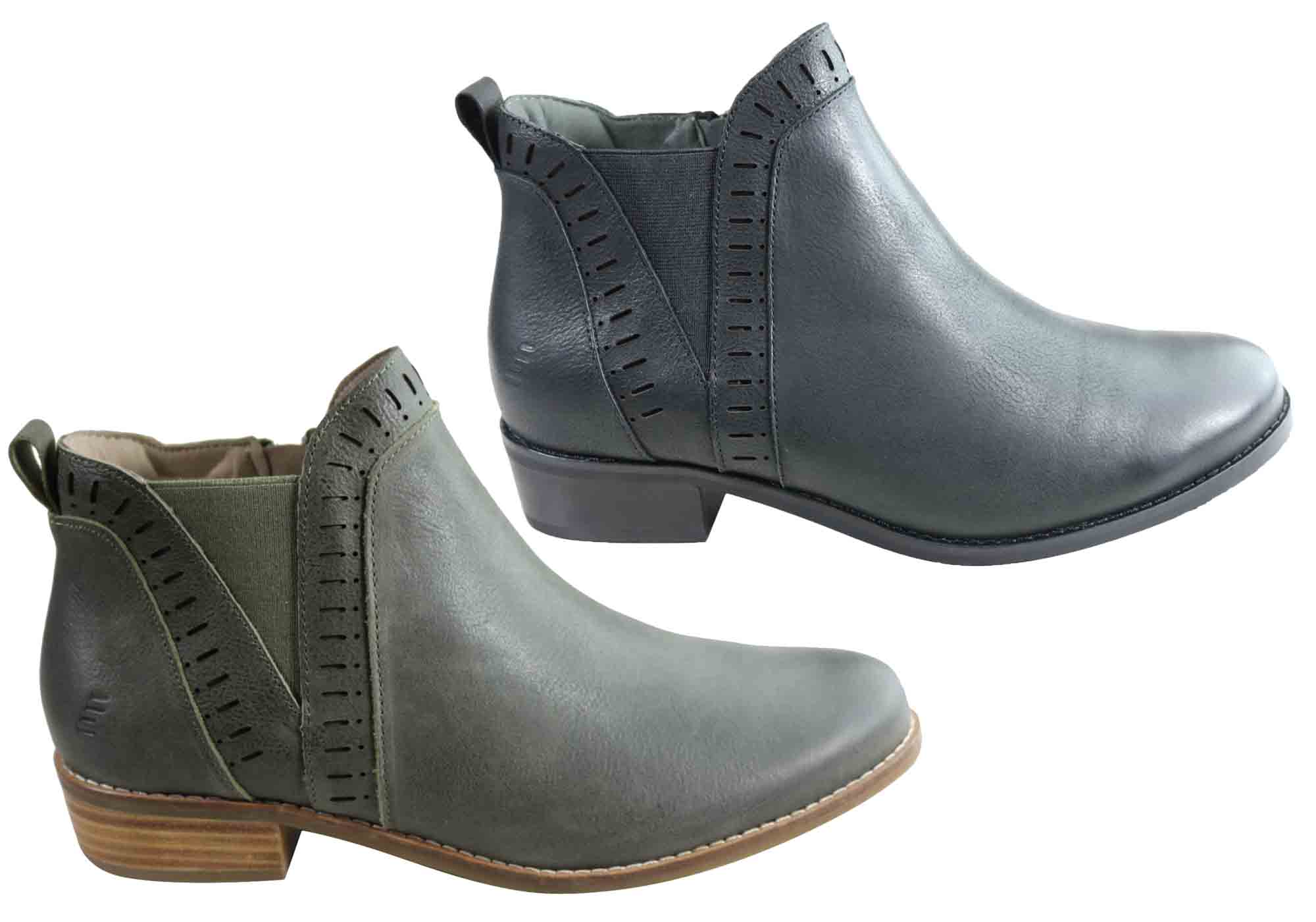 womens wide width leather ankle boots