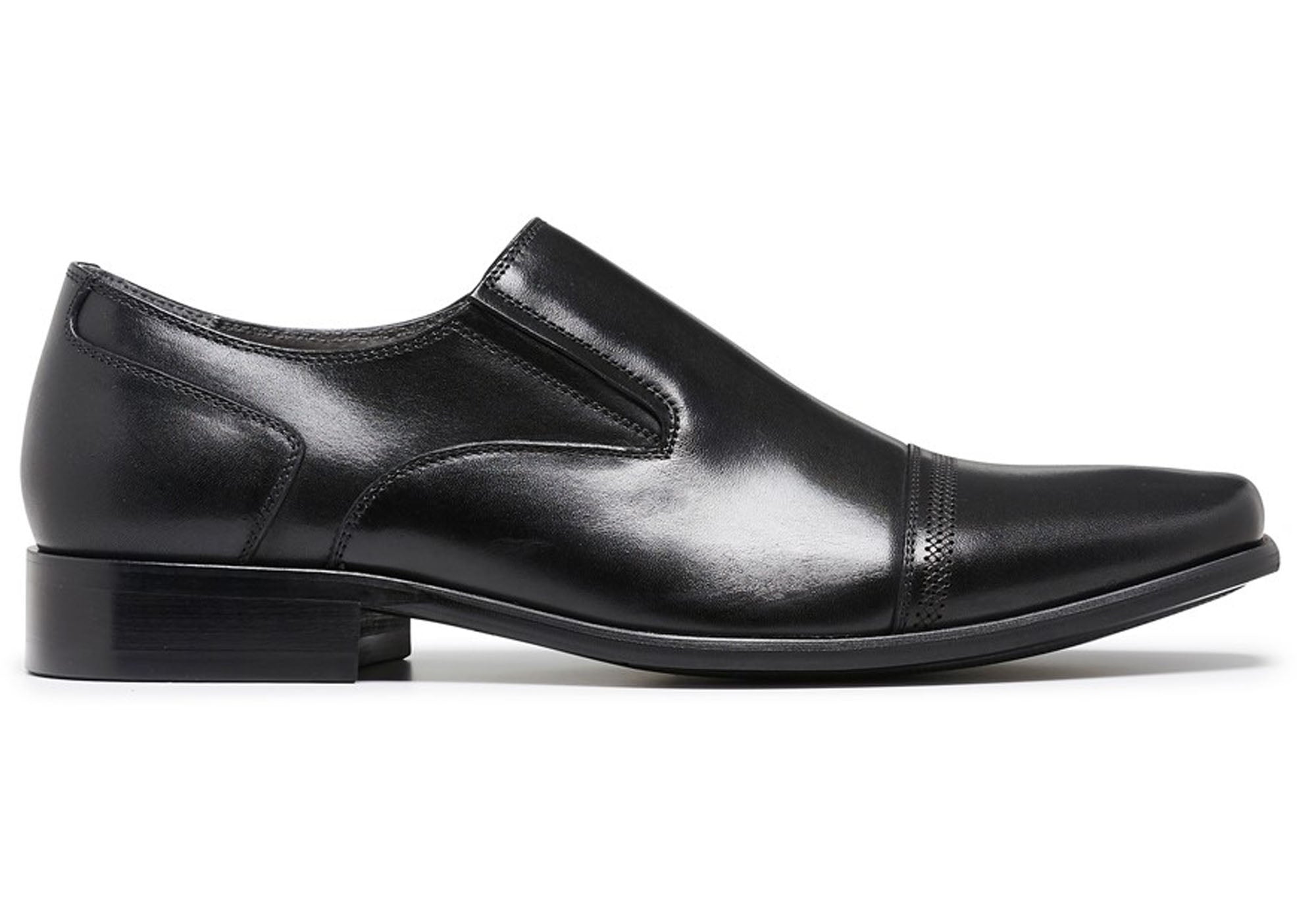 mens black leather slip on dress shoes