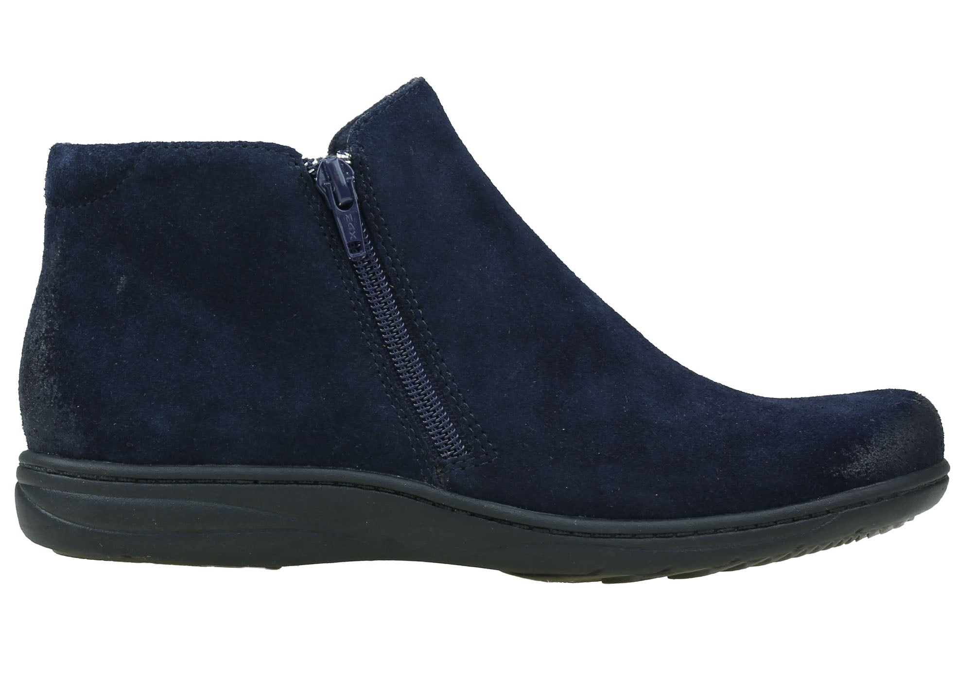 ladies flat navy ankle boots