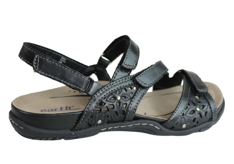 earth sandals black