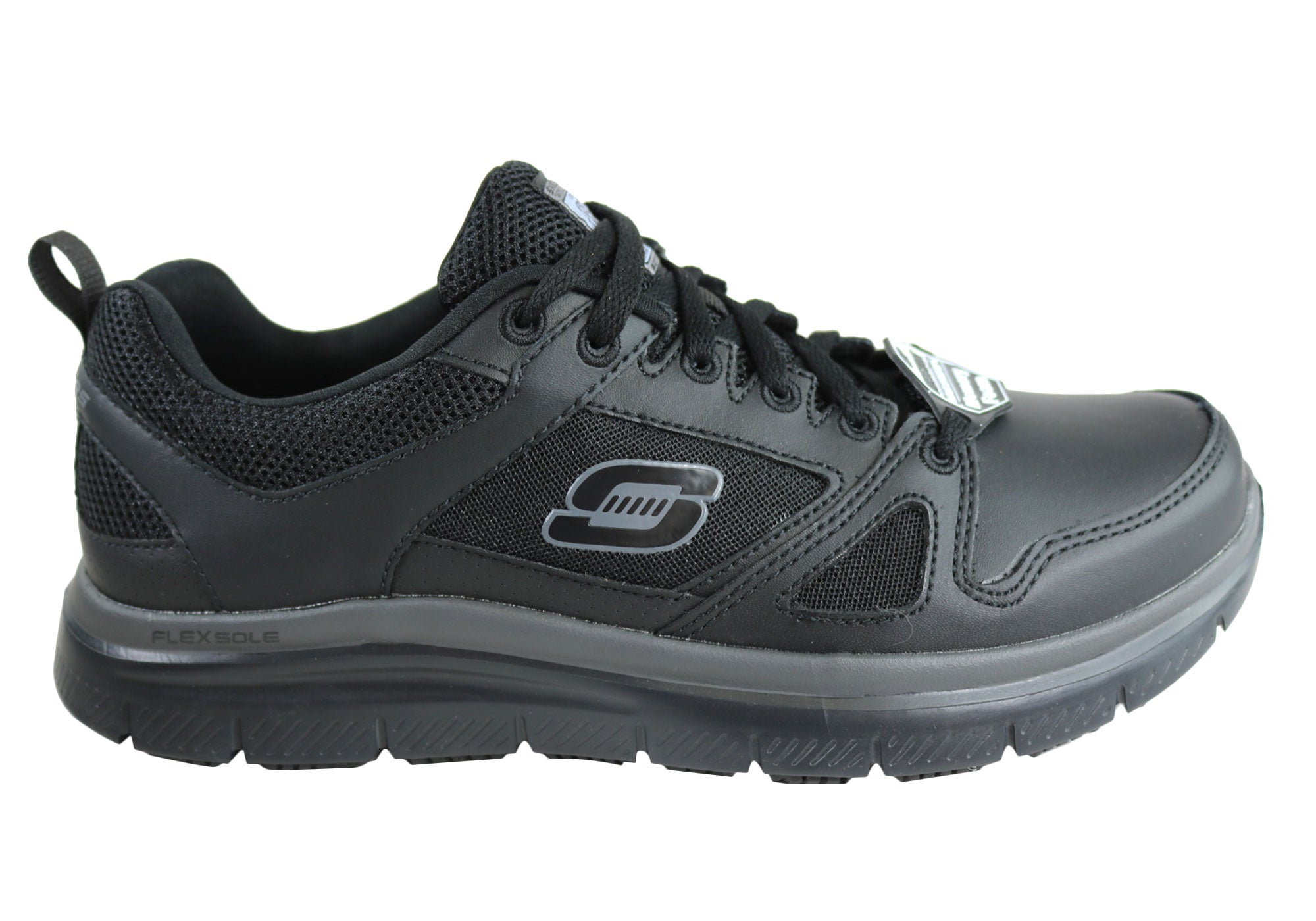 NEW SKECHERS FLEX ADVANTAGE SR MENS LEATHER SLIP RESISTANT SOLE WORK ...