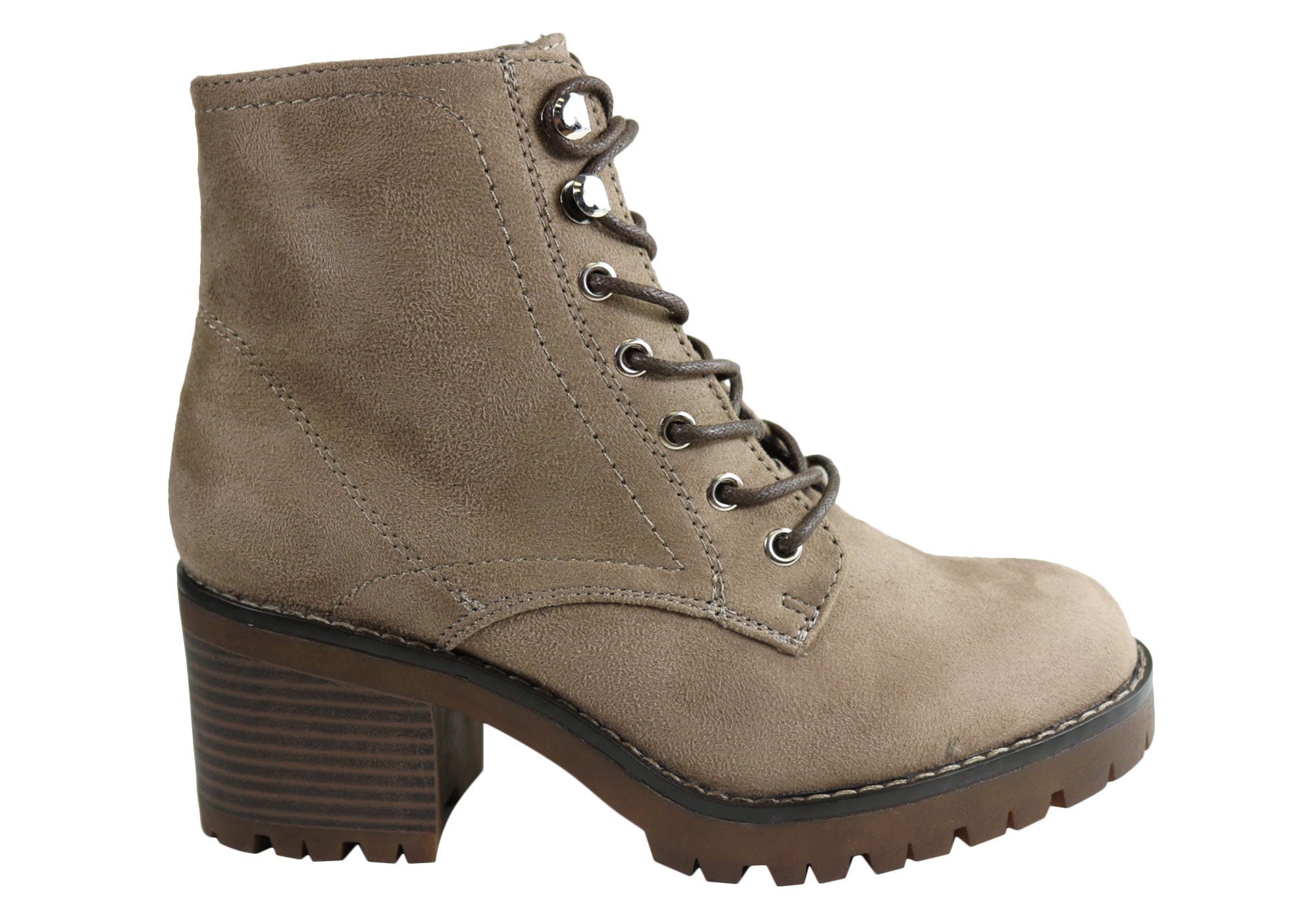 mid heel lace up boots