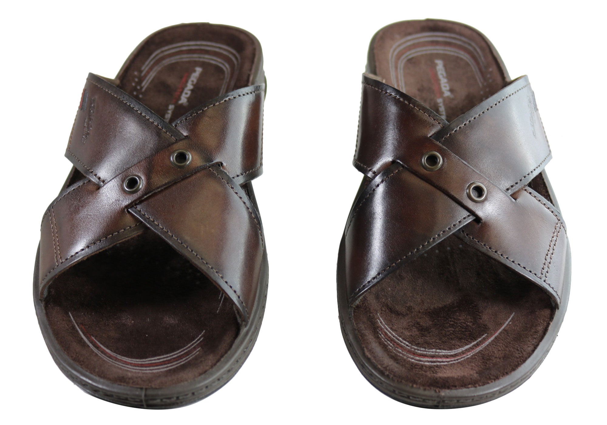Pegada Jefferson Mens Leather Comfortable Slide Sandals Made In Brazil ...