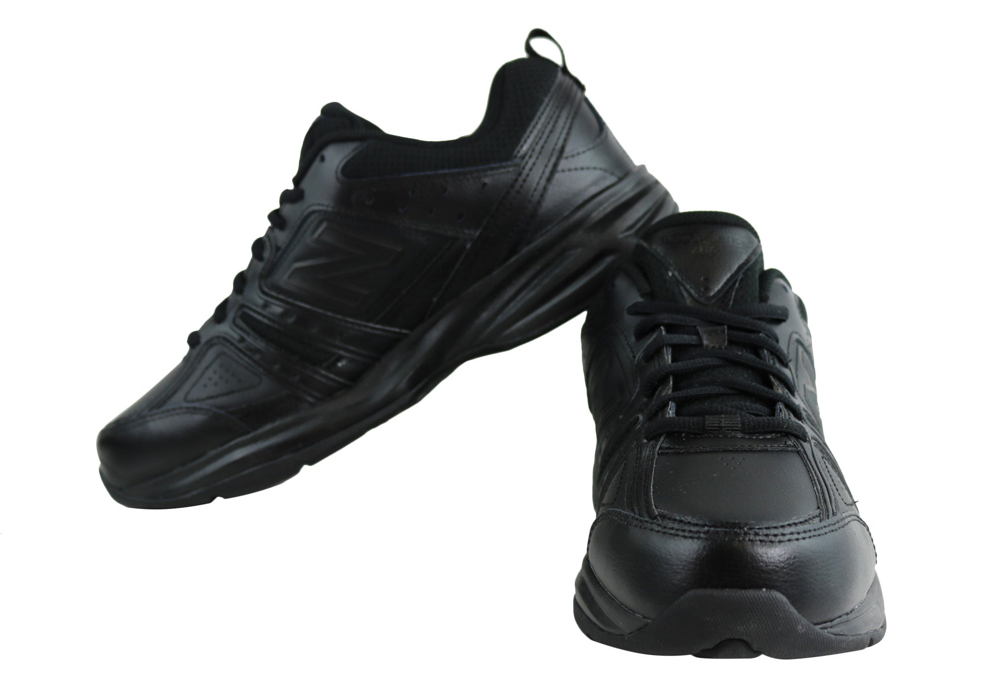new balance black leather shoes