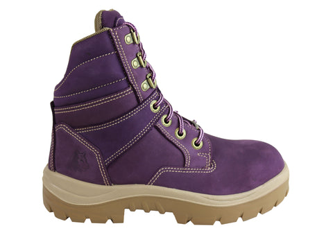 steel blue purple boots