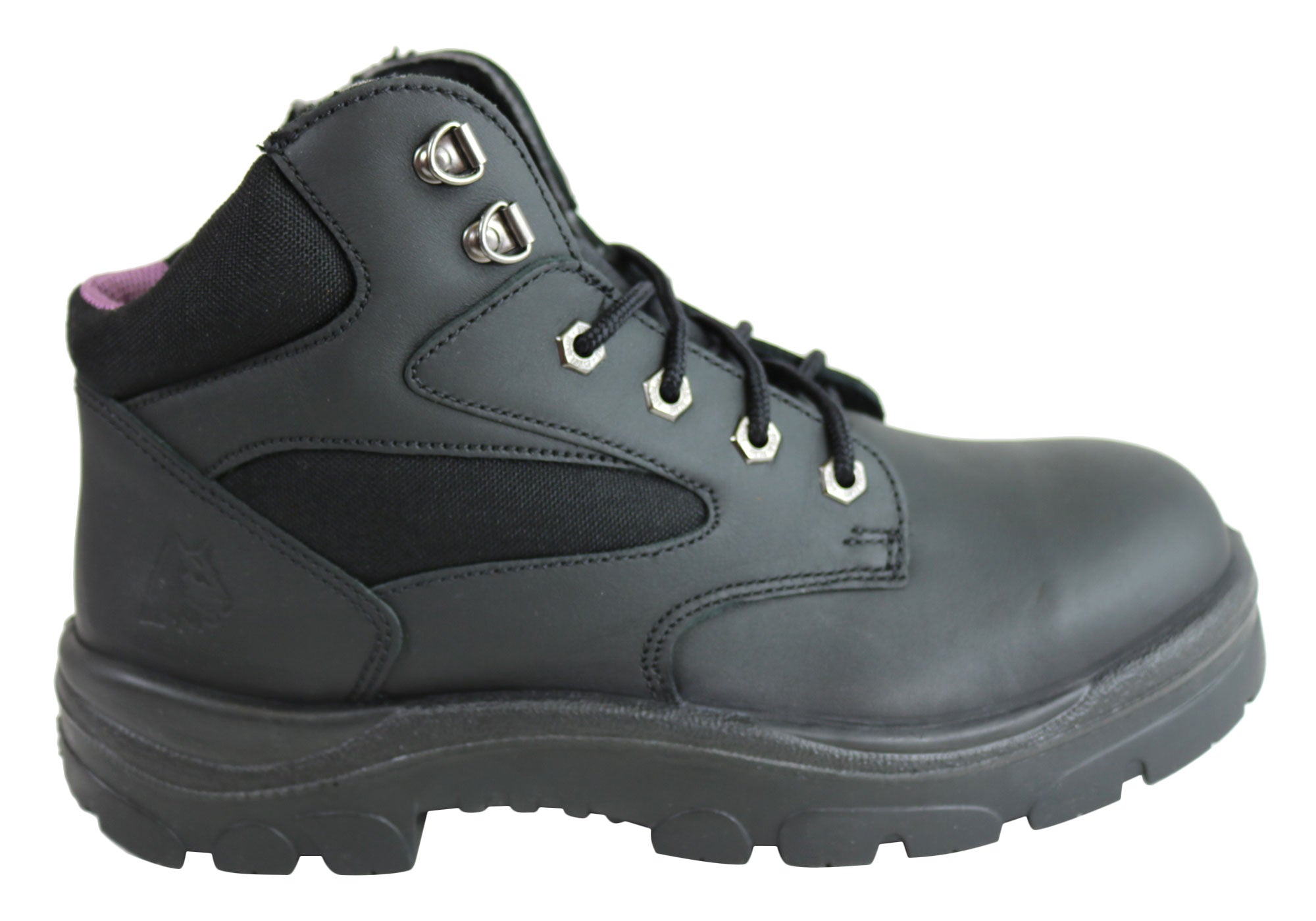 comfortable black steel toe boots