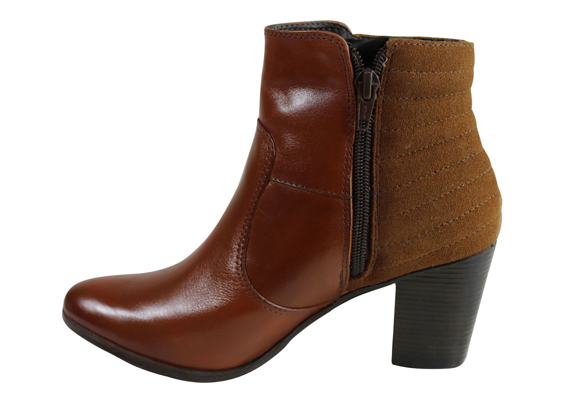 Dazzani Amber Womens Comfort Leather Heel Ankle Boots Made In Brazil ...