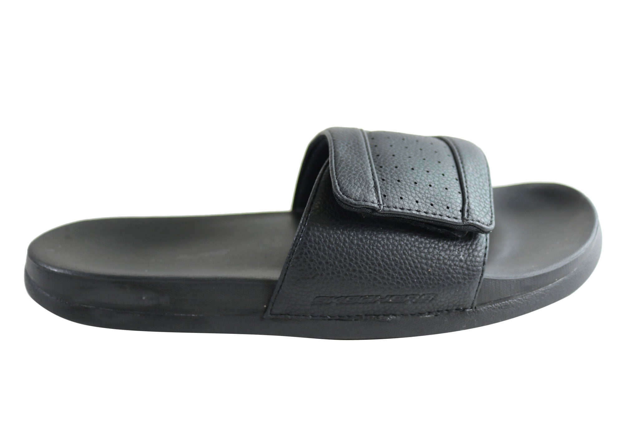 skechers slides black