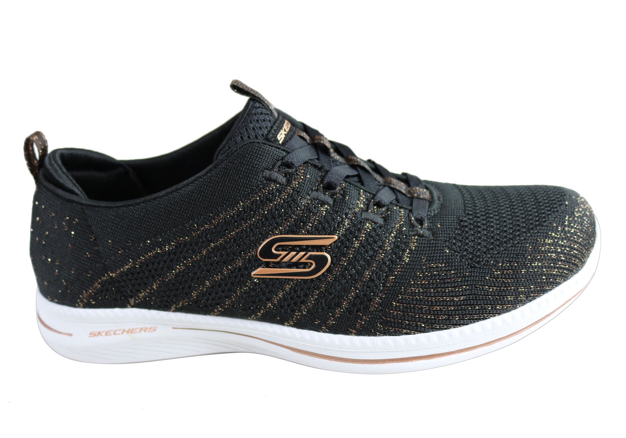 skechers black rose gold