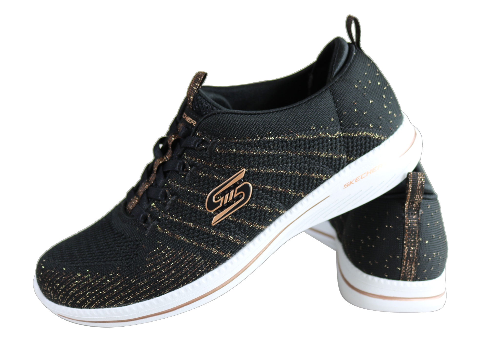 skechers black rose gold