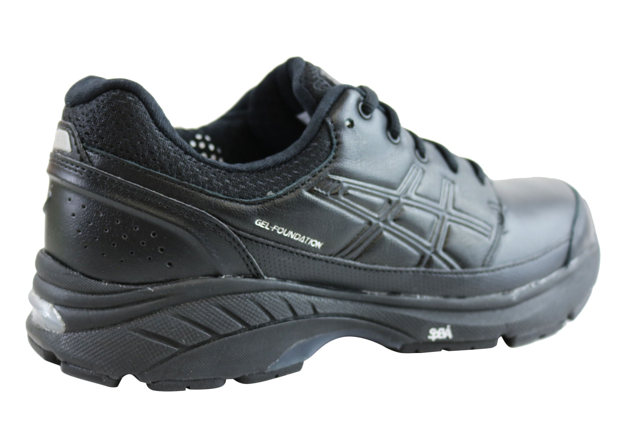 asics black leather womens shoes