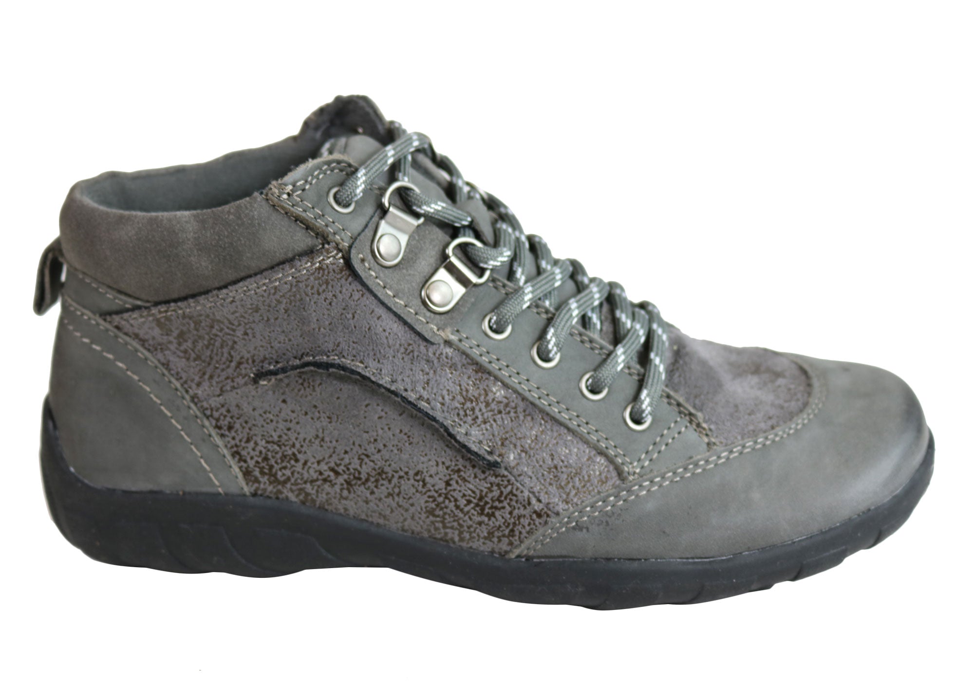 womens grey flat ankle boots