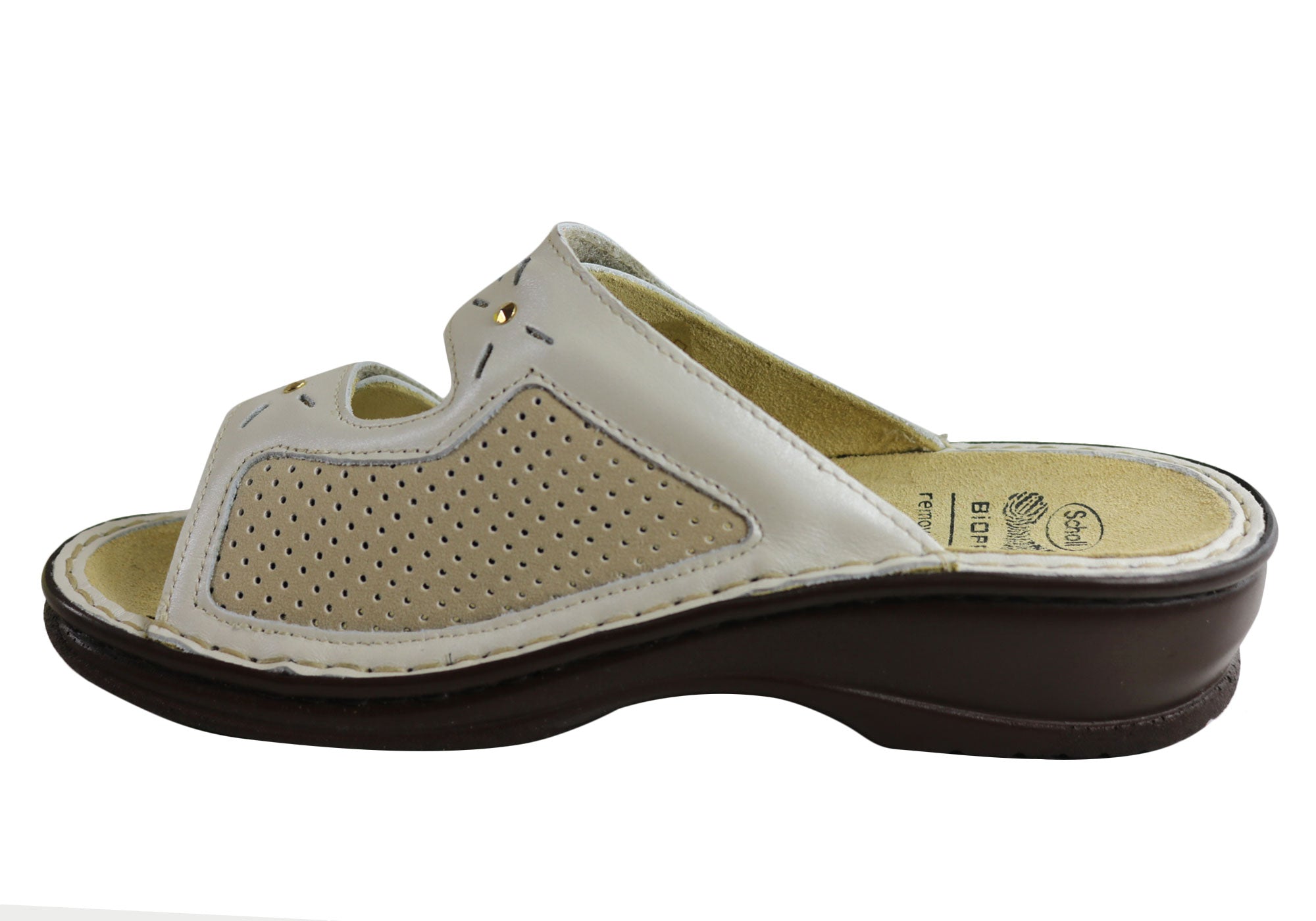 Scholl Bioprint Joline Womens Comfortable Adjustable Leather Sandals ...
