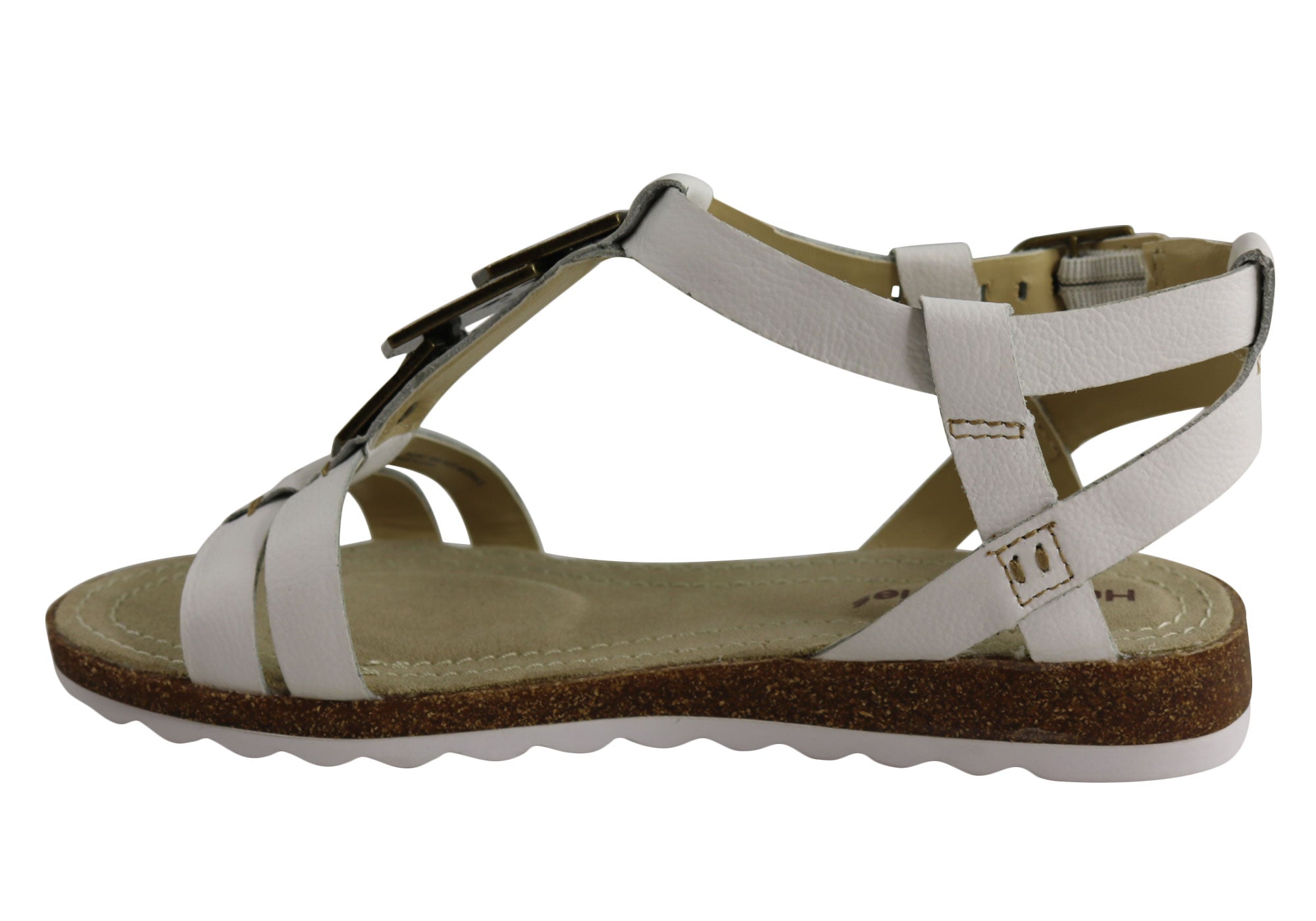 Hush Puppies Bretta Jade Womens Comfortable Leather Flat Sandals ...