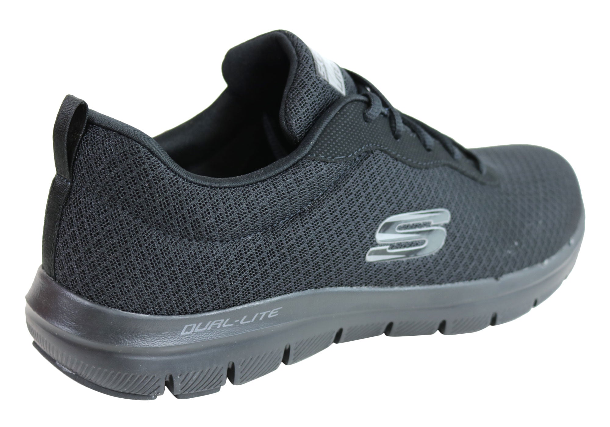 skechers black flex advantage 2.0 trainers