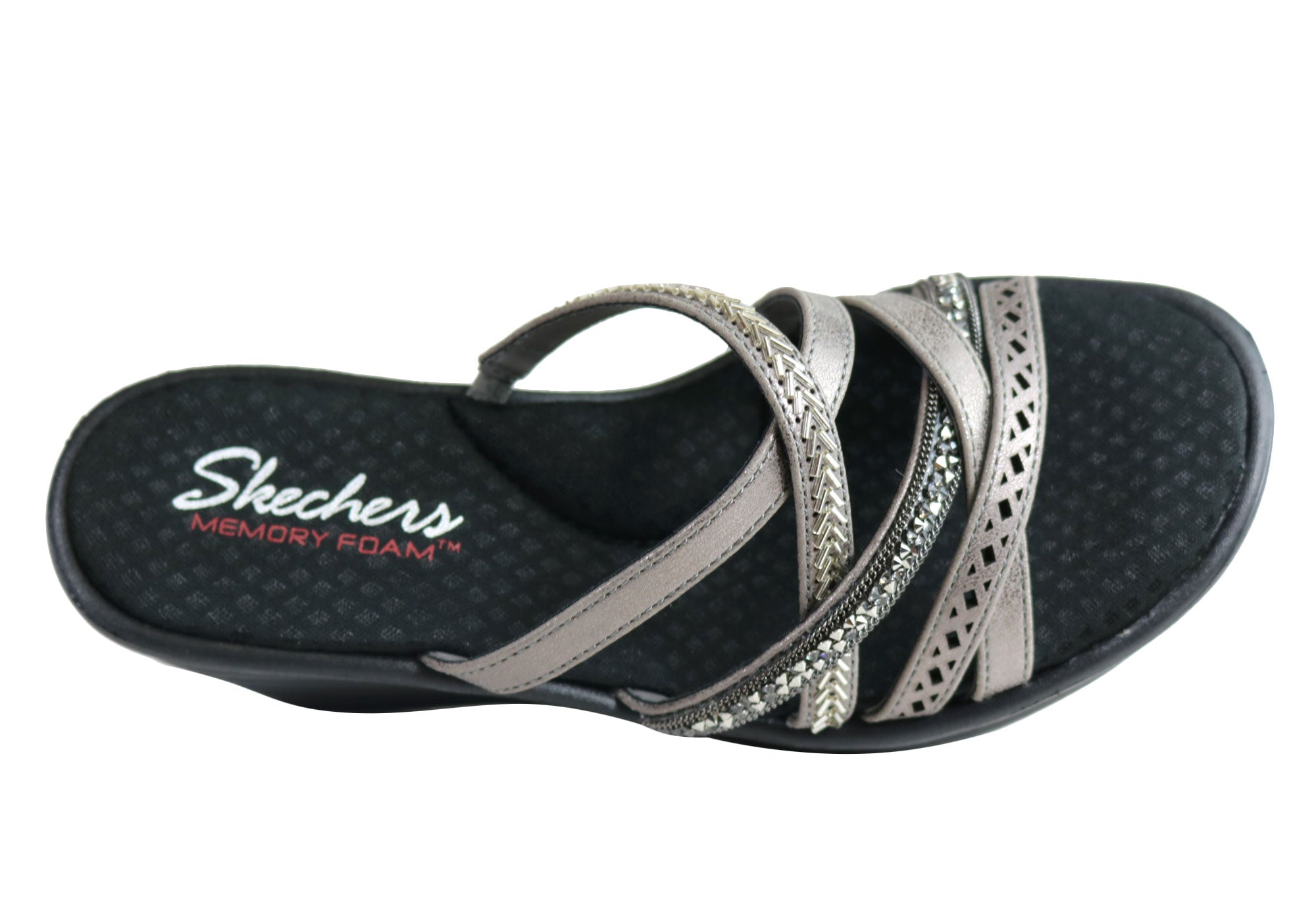 skechers memory foam wedge sandals