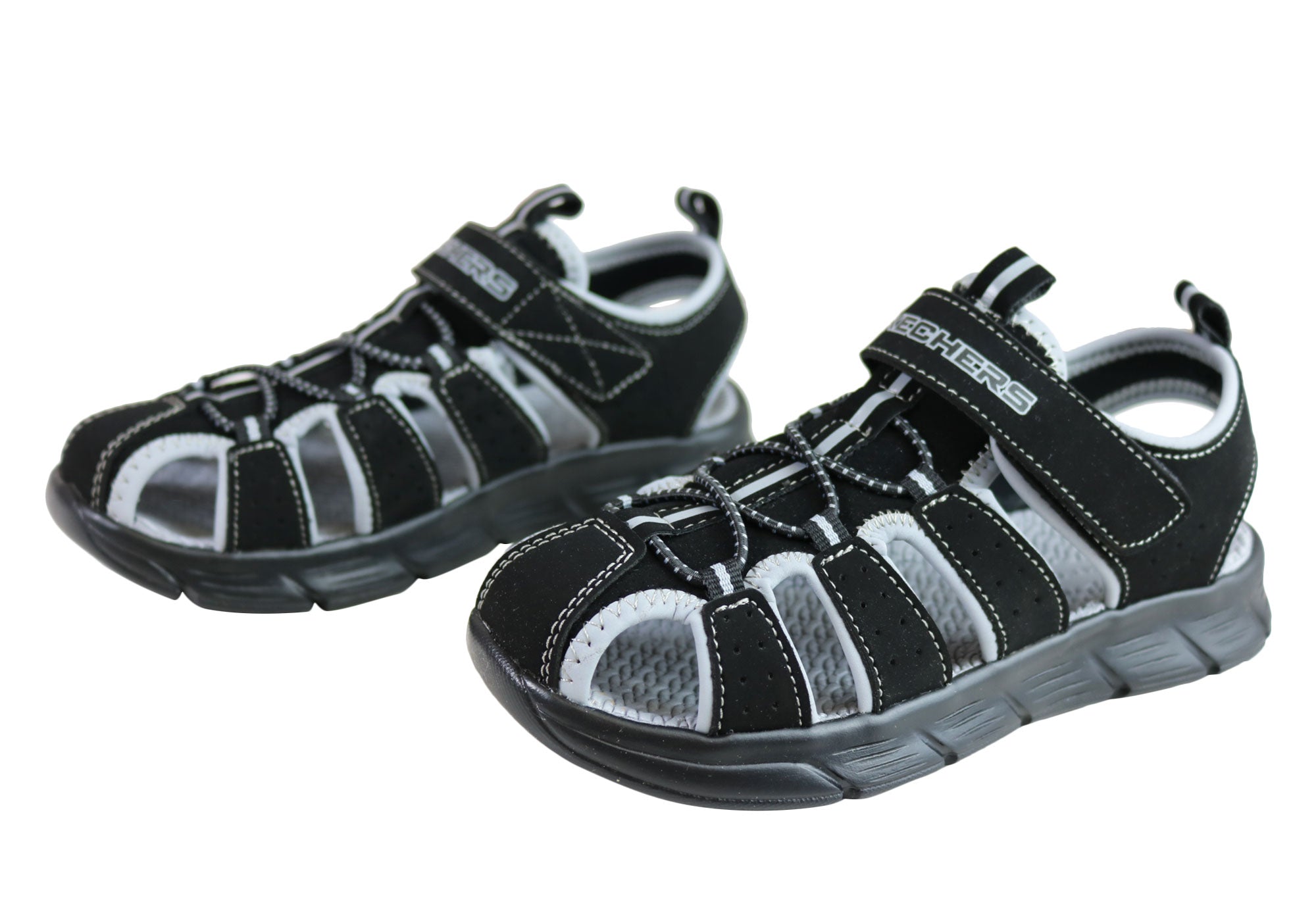 skechers sandals kids silver