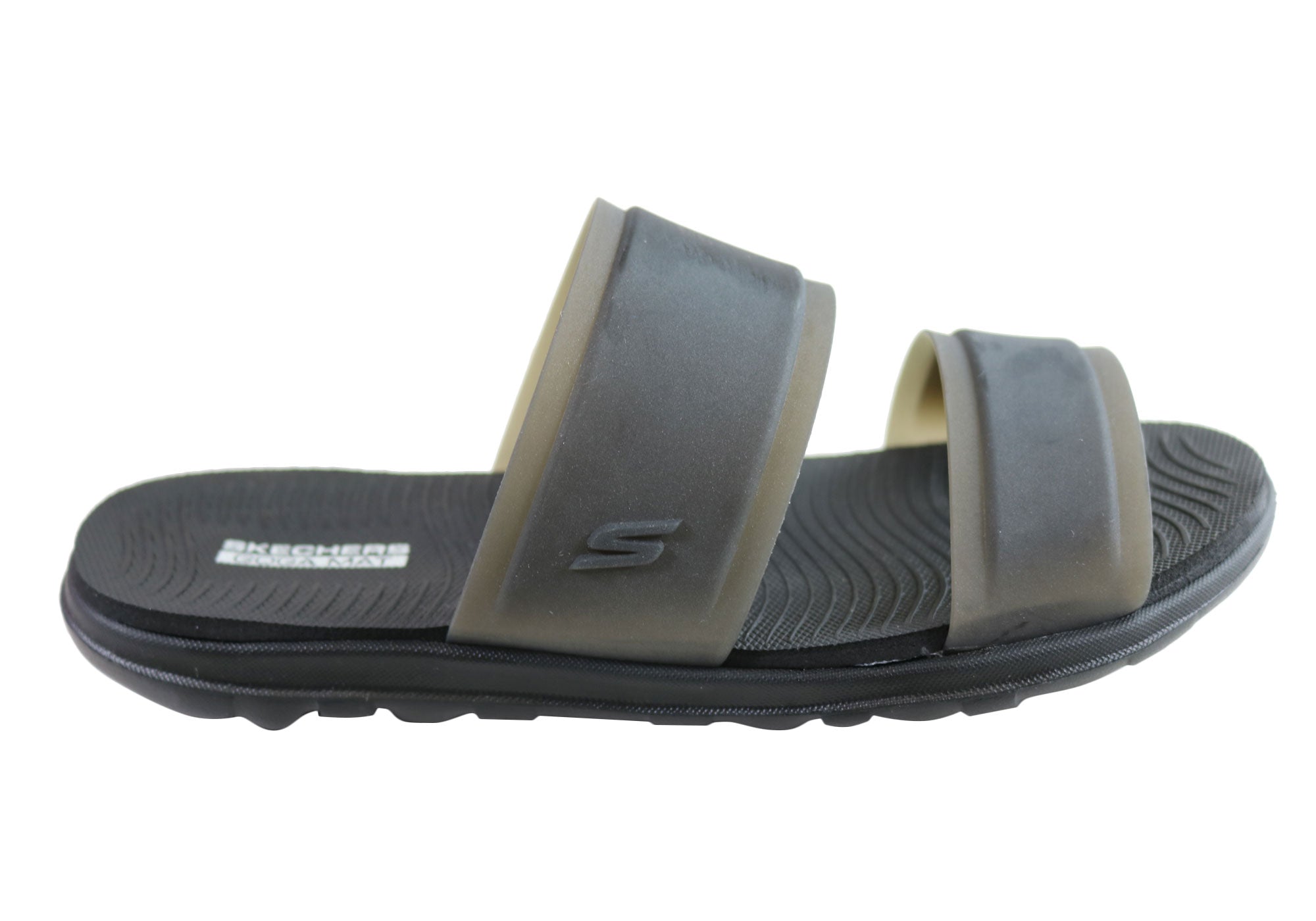 skechers slides black