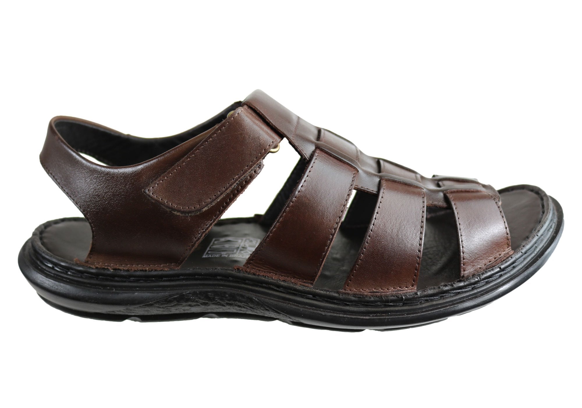 Mens Savelli Kain Leather Comfortable Cushioned Sandals Made In Brazil ...