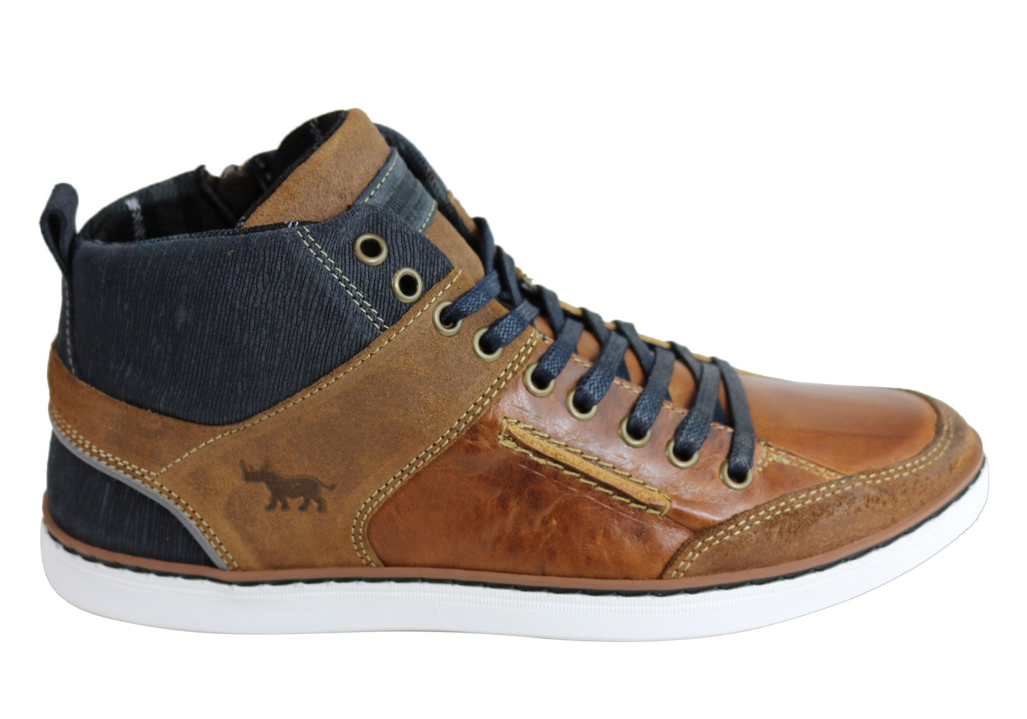 Wild Rhino Hartwood Mens Leather High Top Casuals Made In Portugal ...