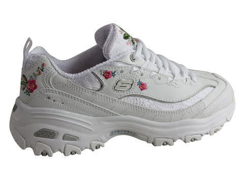 skechers lace up sneakers rosas