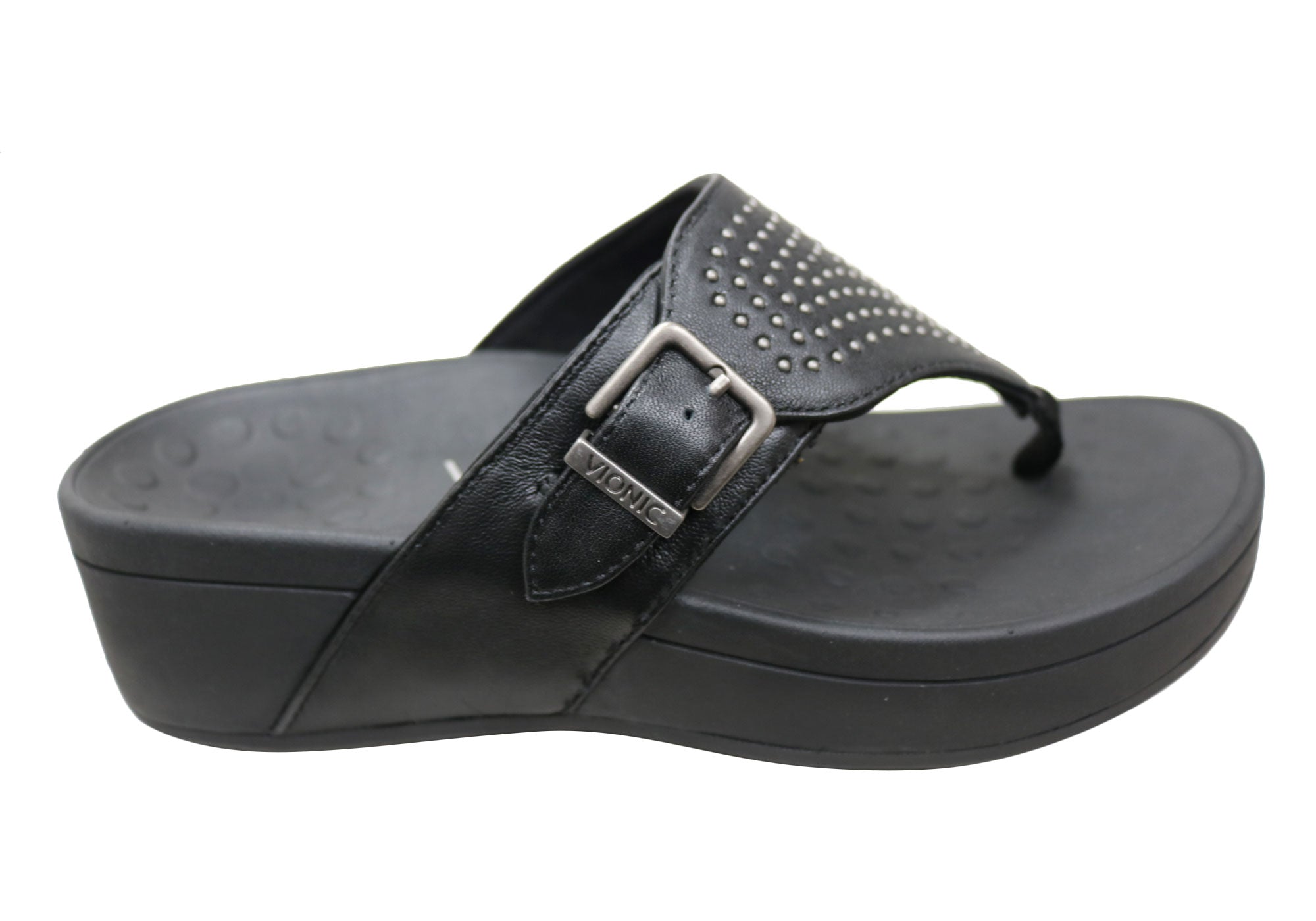 black comfort platform sandals