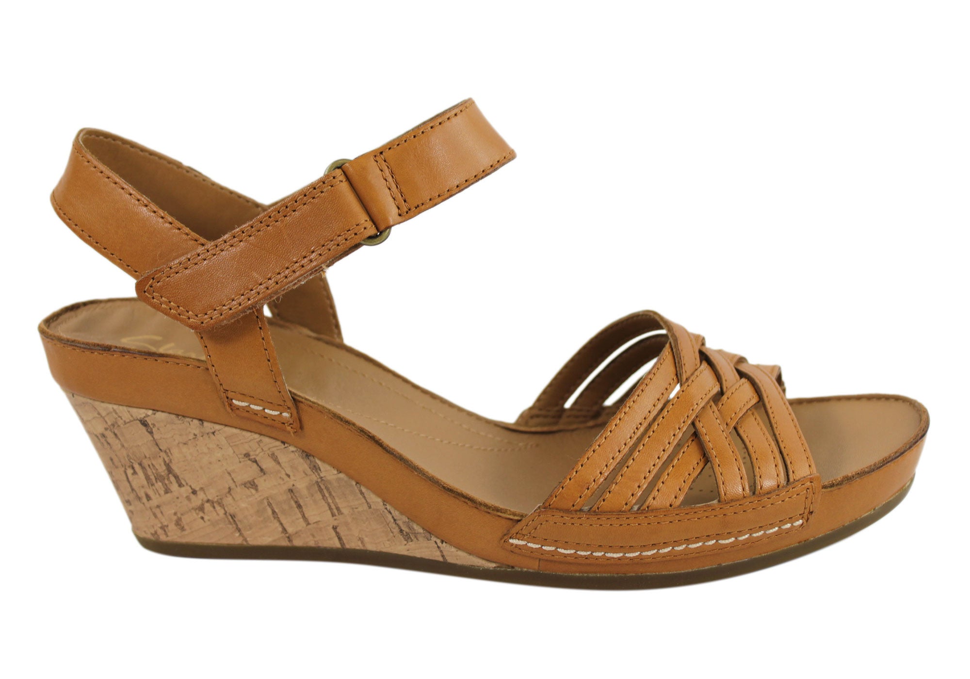 clarks ladies leather sandals