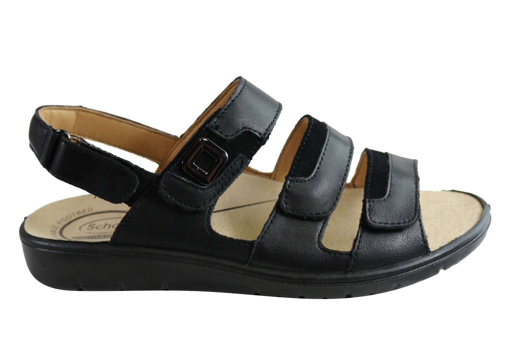 Scholl Orthaheel Arlington Womens Leather Adjustable Strap Sandals ...