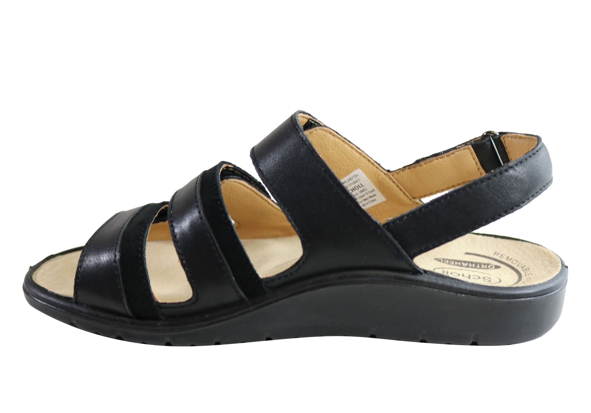 Scholl Orthaheel Arlington Womens Leather Adjustable Strap Sandals ...