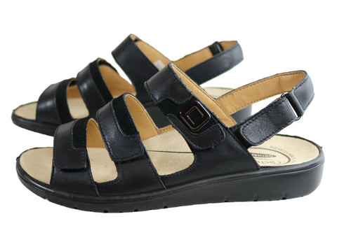 Scholl Orthaheel Arlington Womens Leather Adjustable Strap Sandals ...