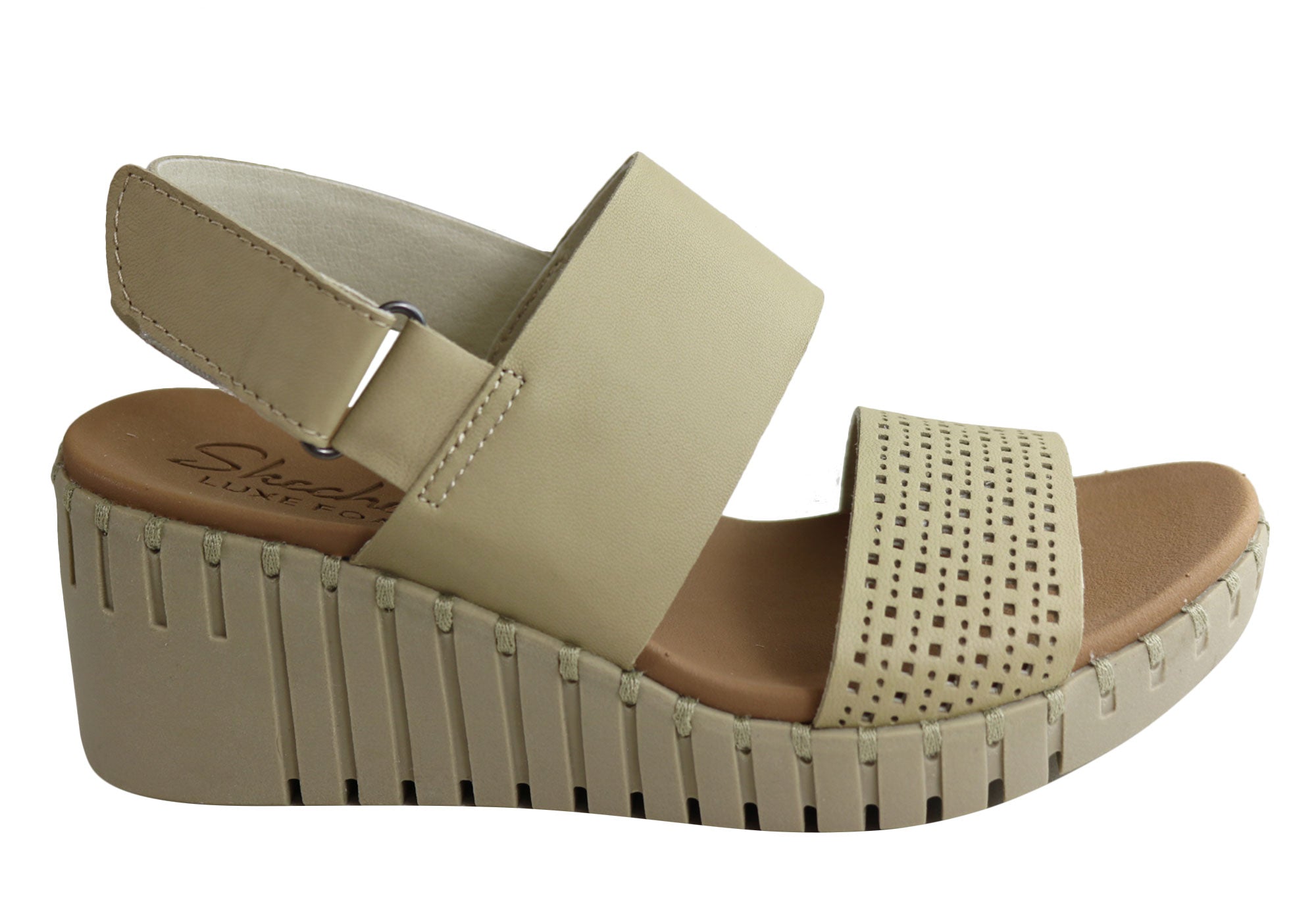 Skechers Womens Pier Ave Comfy Wedge Sandals | Brand House Direct
