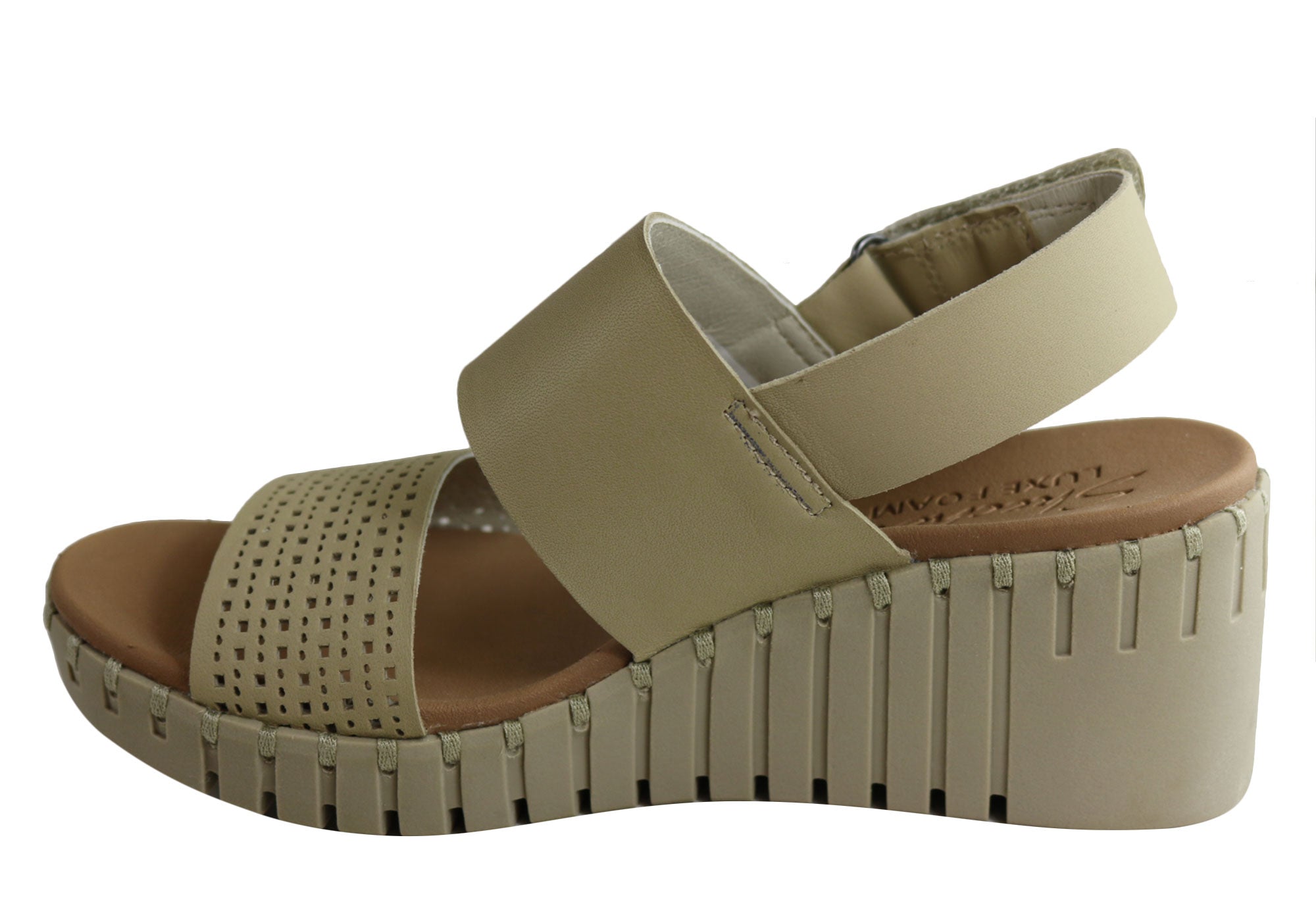 skechers brown wedge sandals