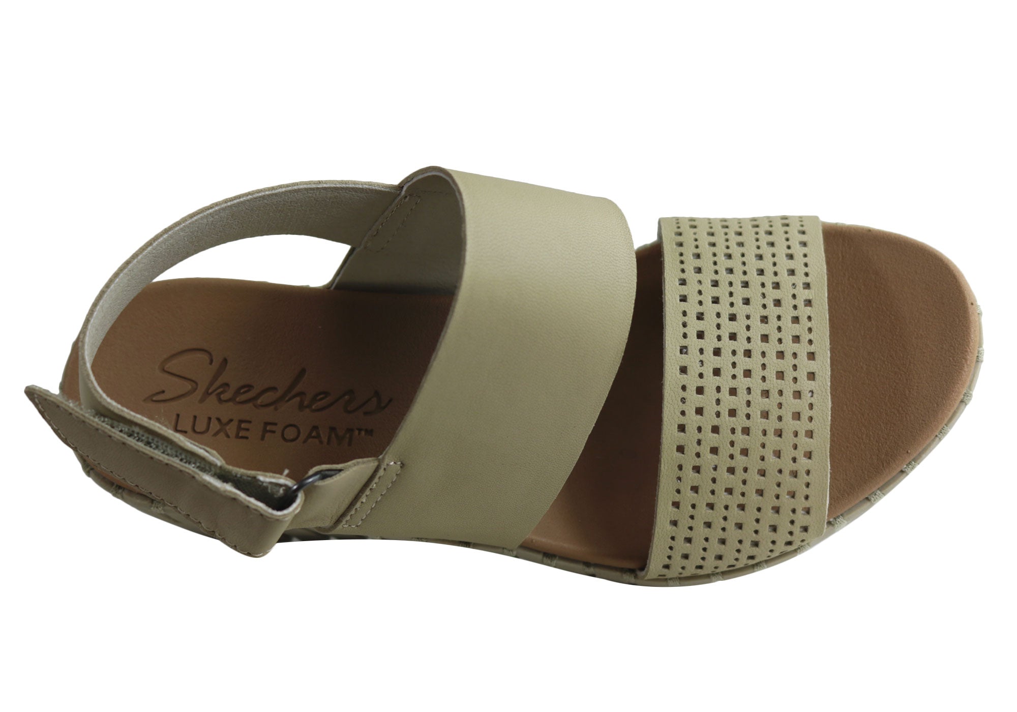 skechers brown wedge sandals