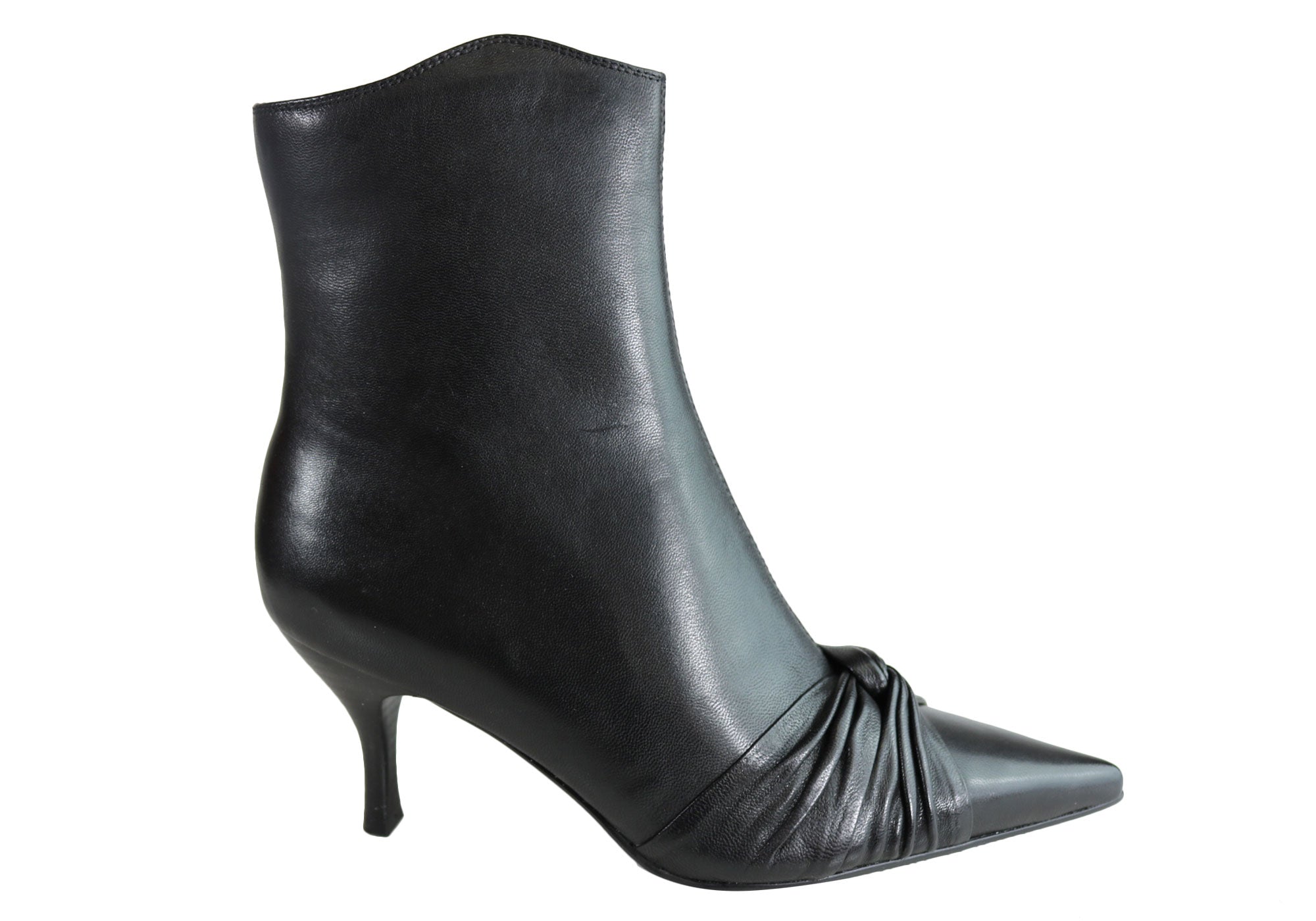 low heel pointed toe ankle boots