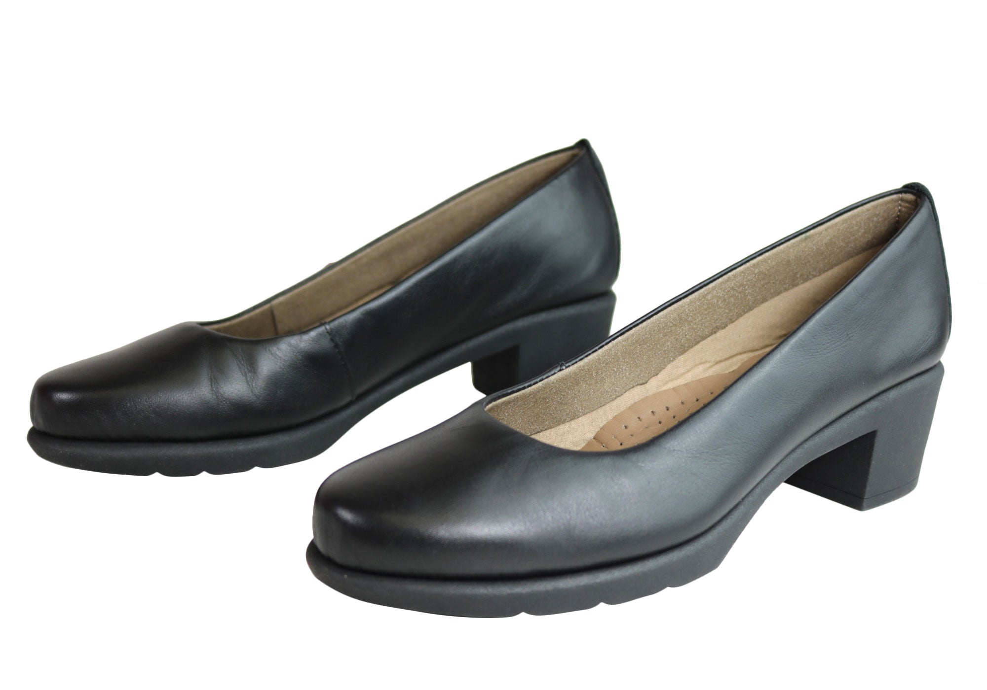 Flex & Go Vista Womens Comfort Leather Low Heel Shoes Made In Portugal