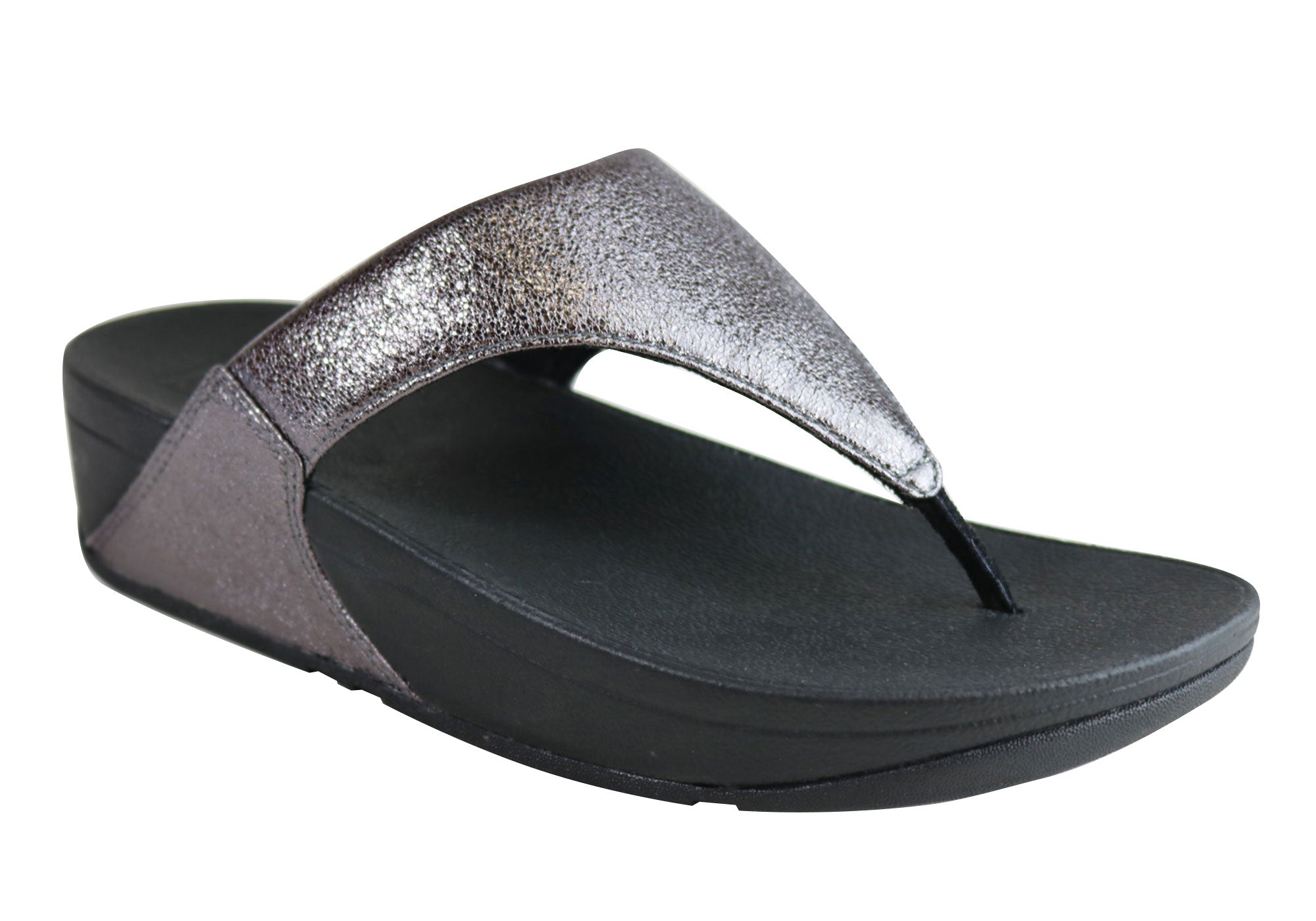 Fitflop Womens Lulu Toe Post Molten Metal Cushioned Thongs Sandals ...