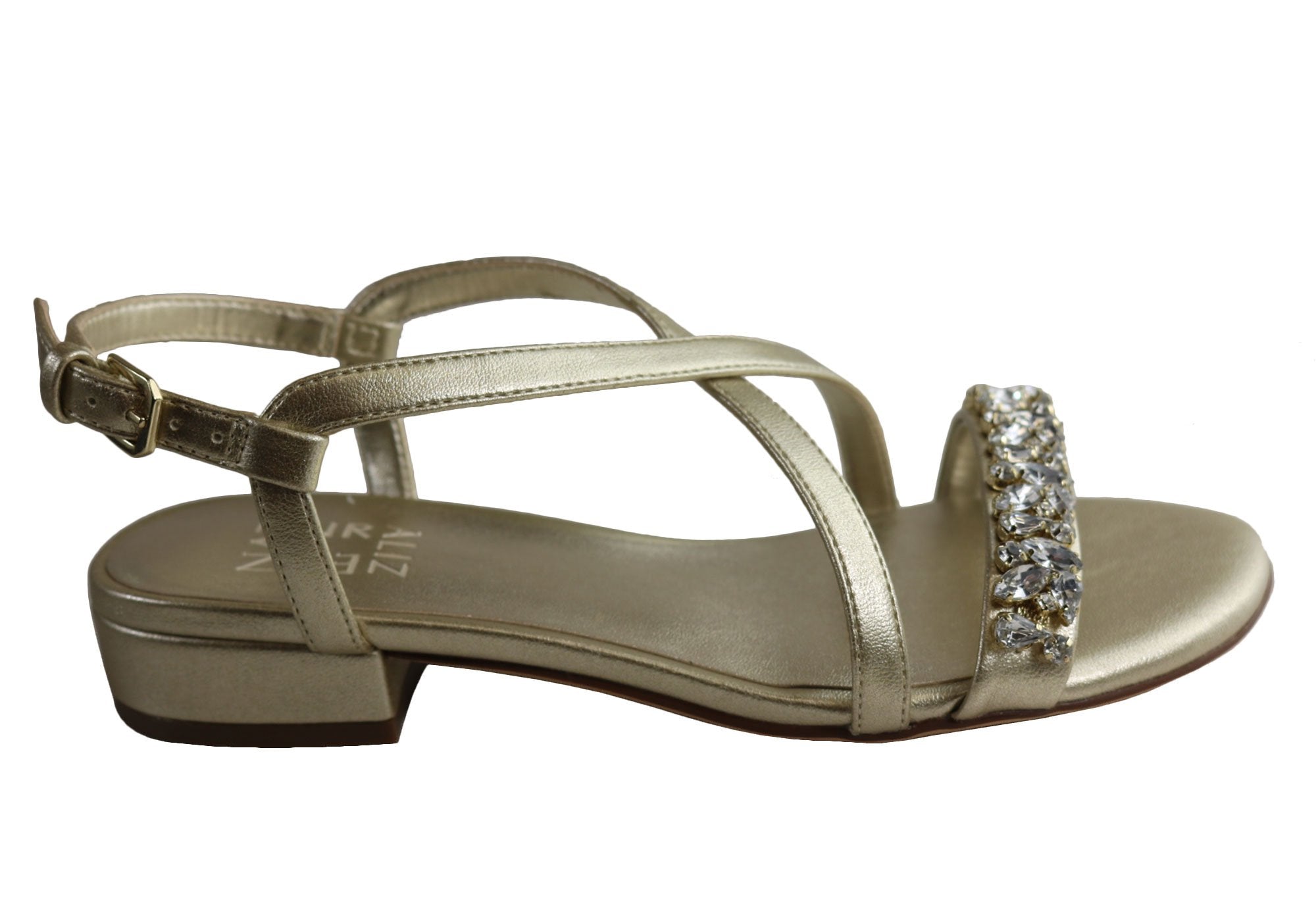 ladies metallic sandals