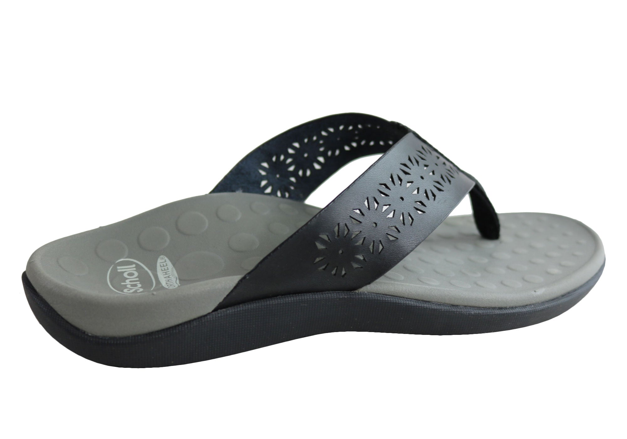Scholl Orthaheel Tranquil Womens Comfort Supportive Thongs Flip Flops ...