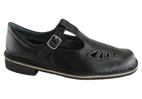black leather t bar school shoes