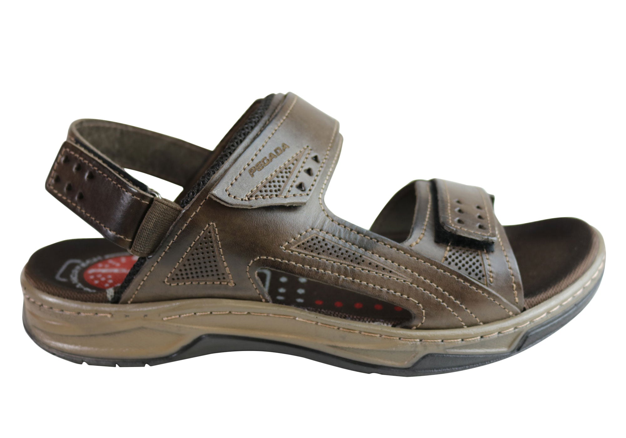 Pegada Jeff Mens Leather Comfortable Cushioned Sandals Made In Brazil ...