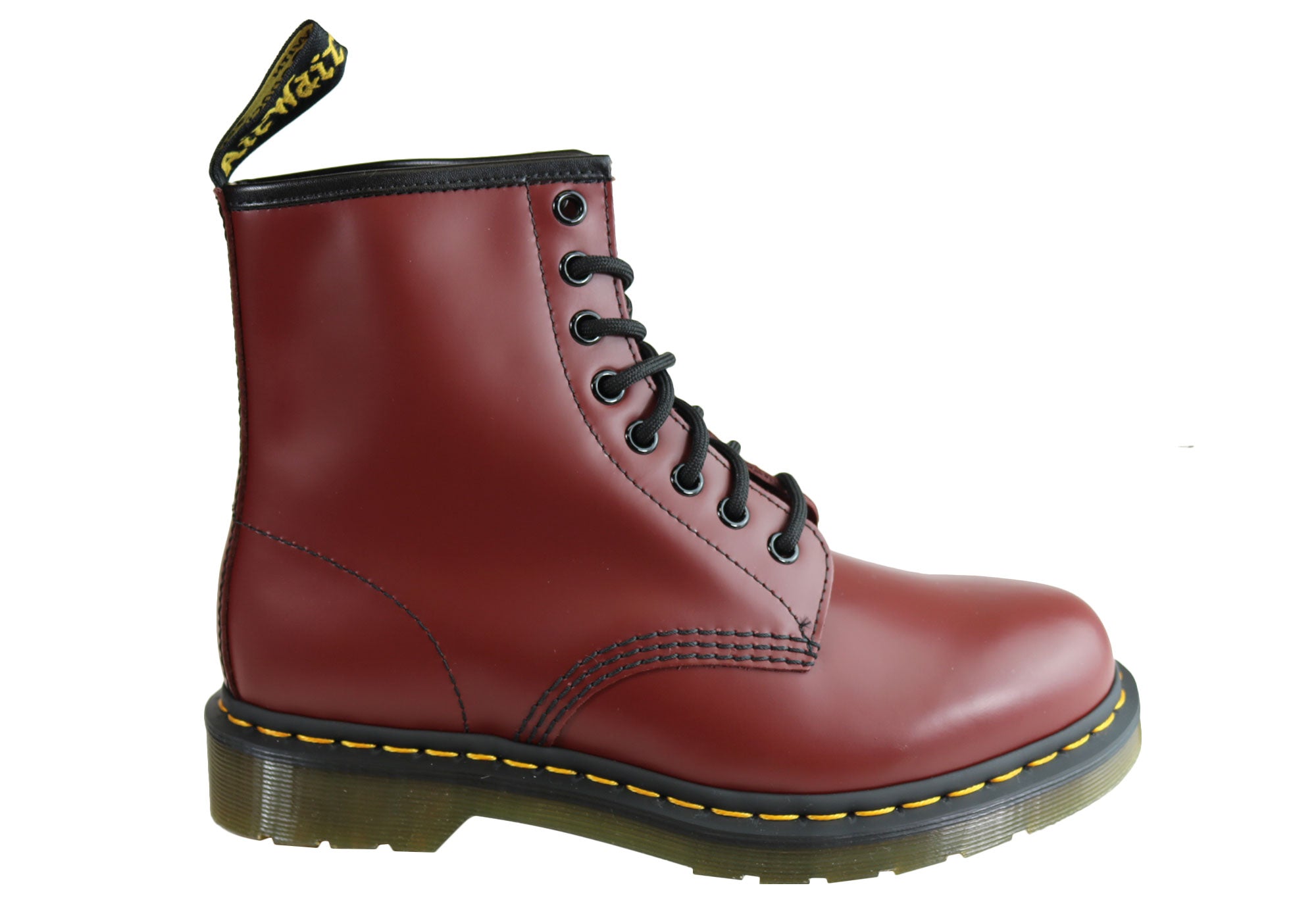 red doc marten boots