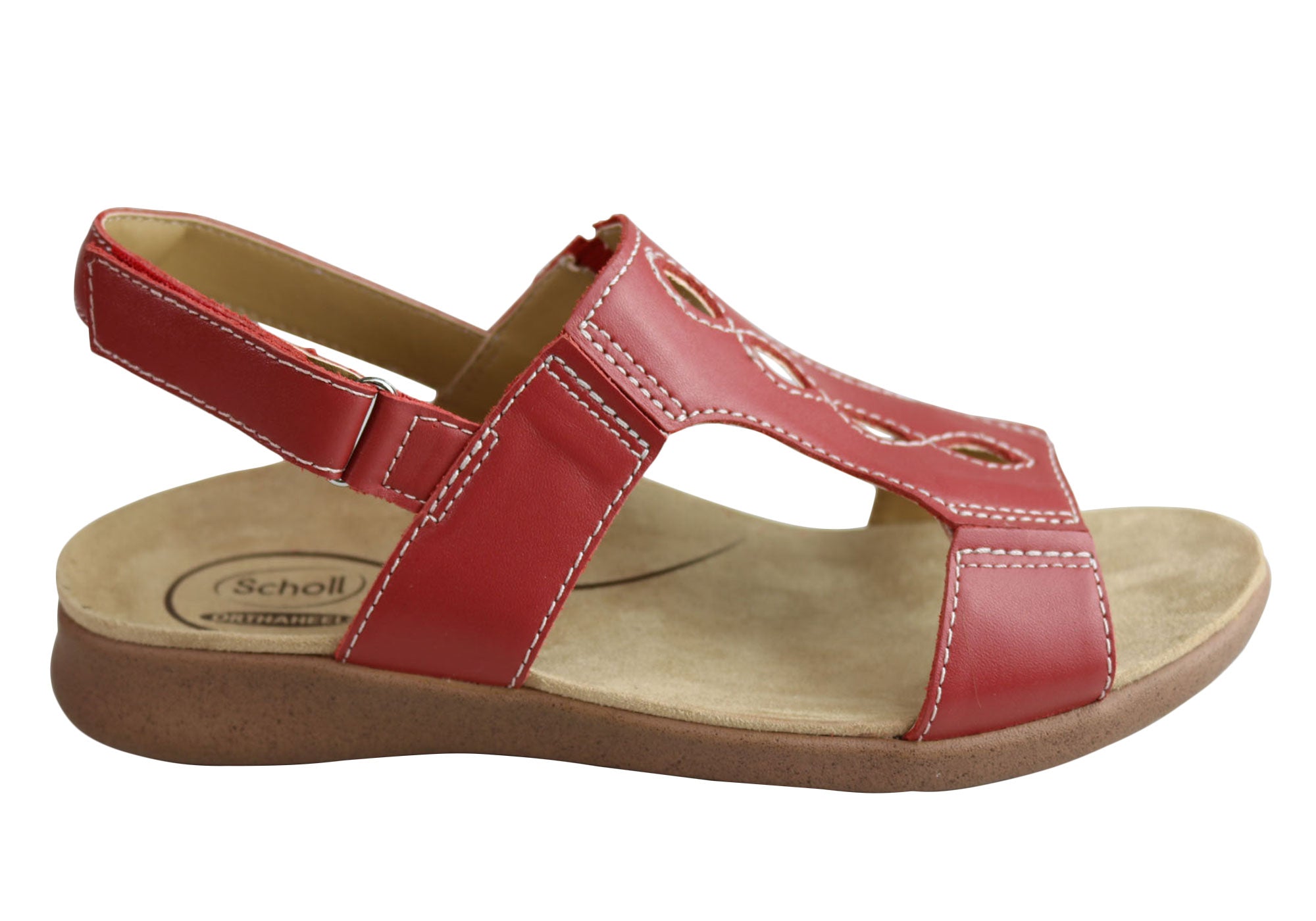 NEW SCHOLL ORTHAHEEL FARA WOMENS COMFORTABLE SUPPORTIVE LEATHER SANDALS ...