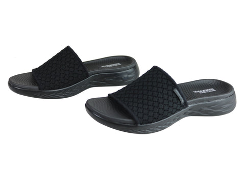 skechers black sandals