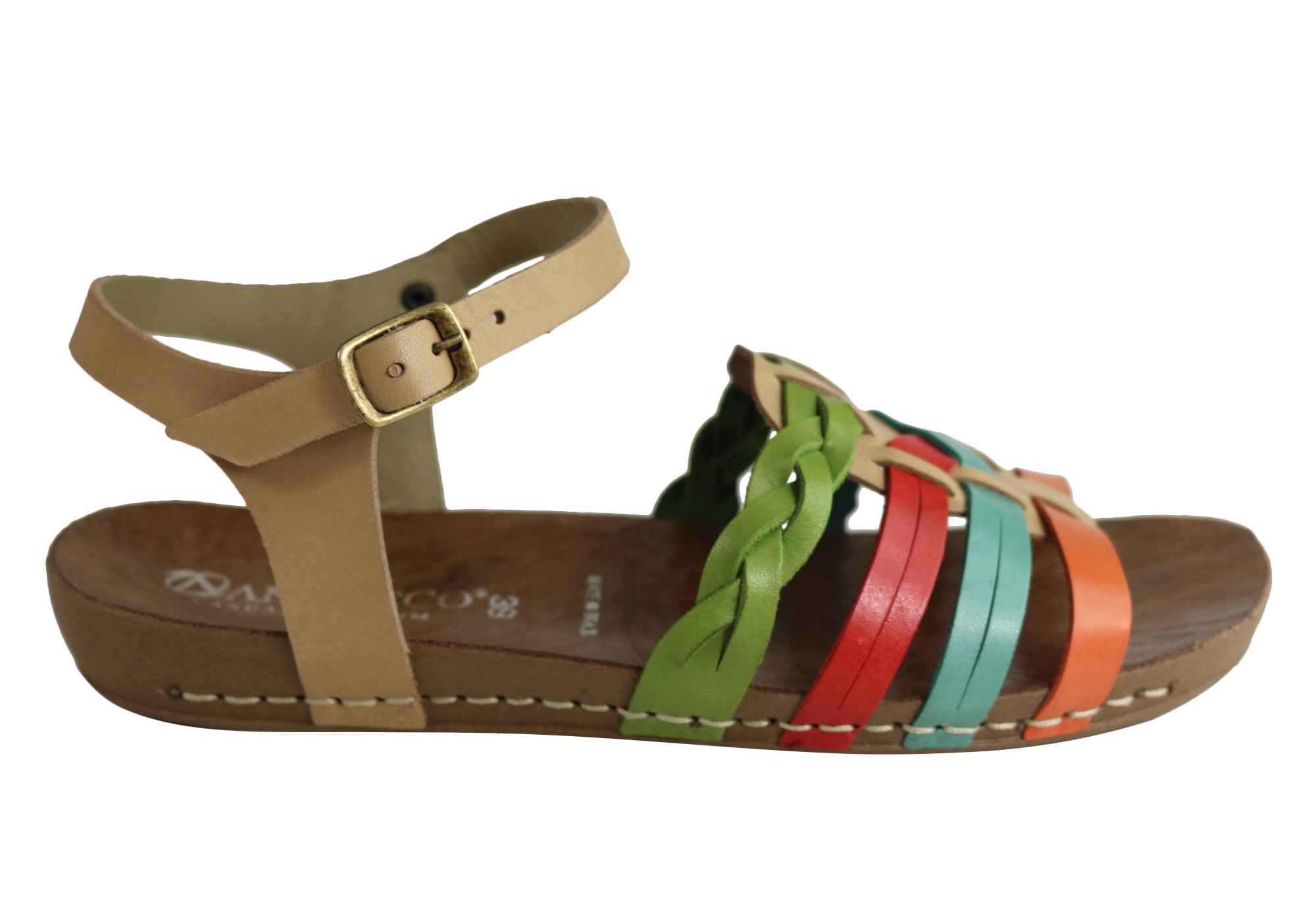 Andacco Cosa Womens Comfortable Flat Leather Sandals Made In Brazil ...