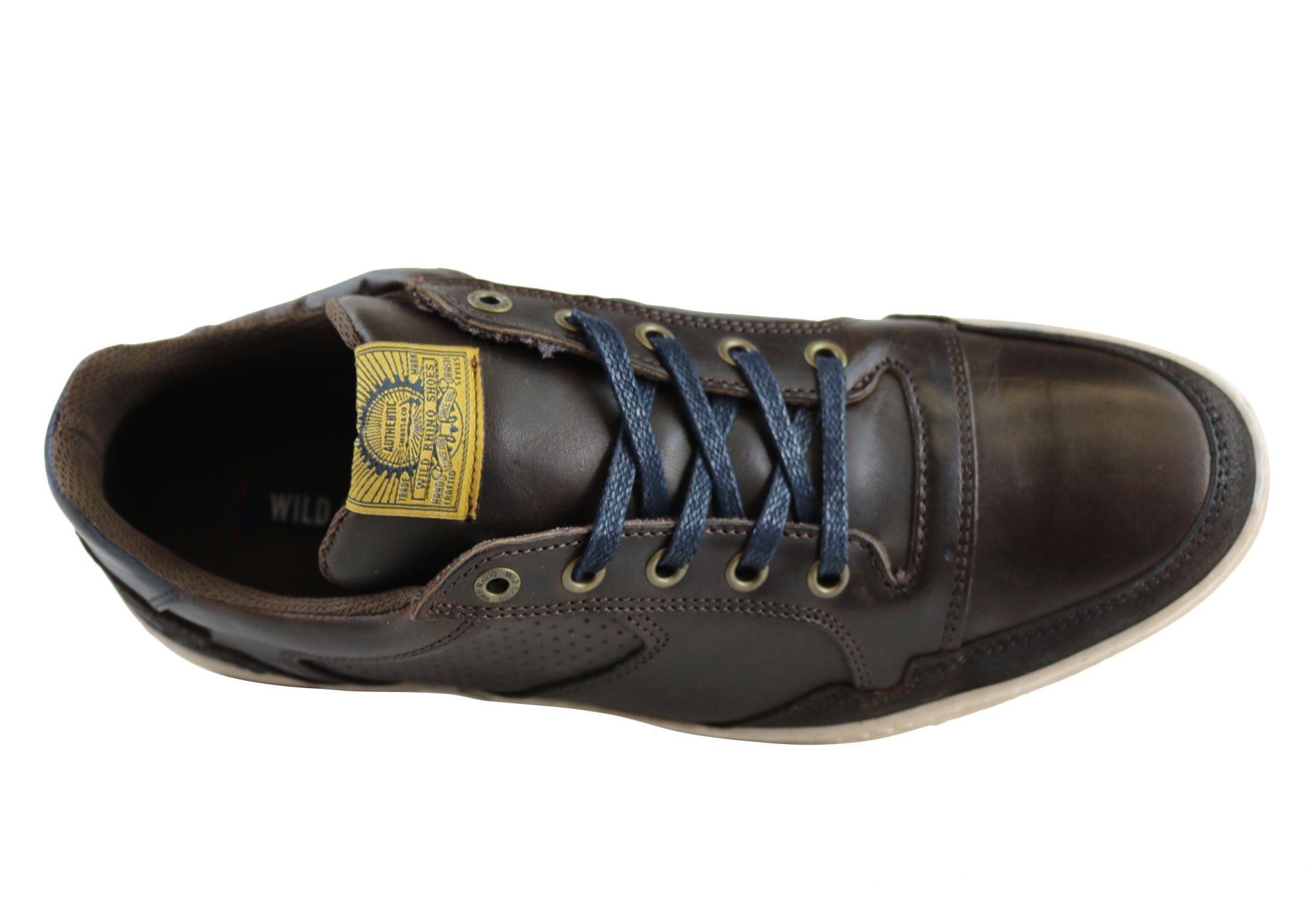 Wild Rhino Crest Mens Leather Lace Up 