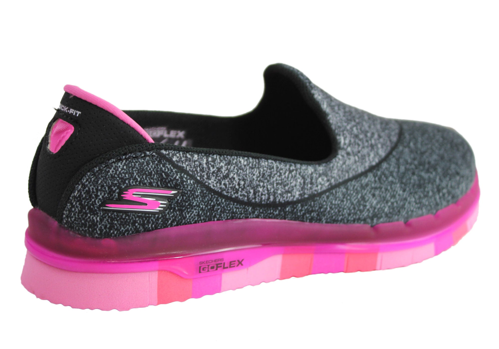 Skechers Go Flex Kids Girls Comfortable Slip On Shoes 81078L/BKHP ...