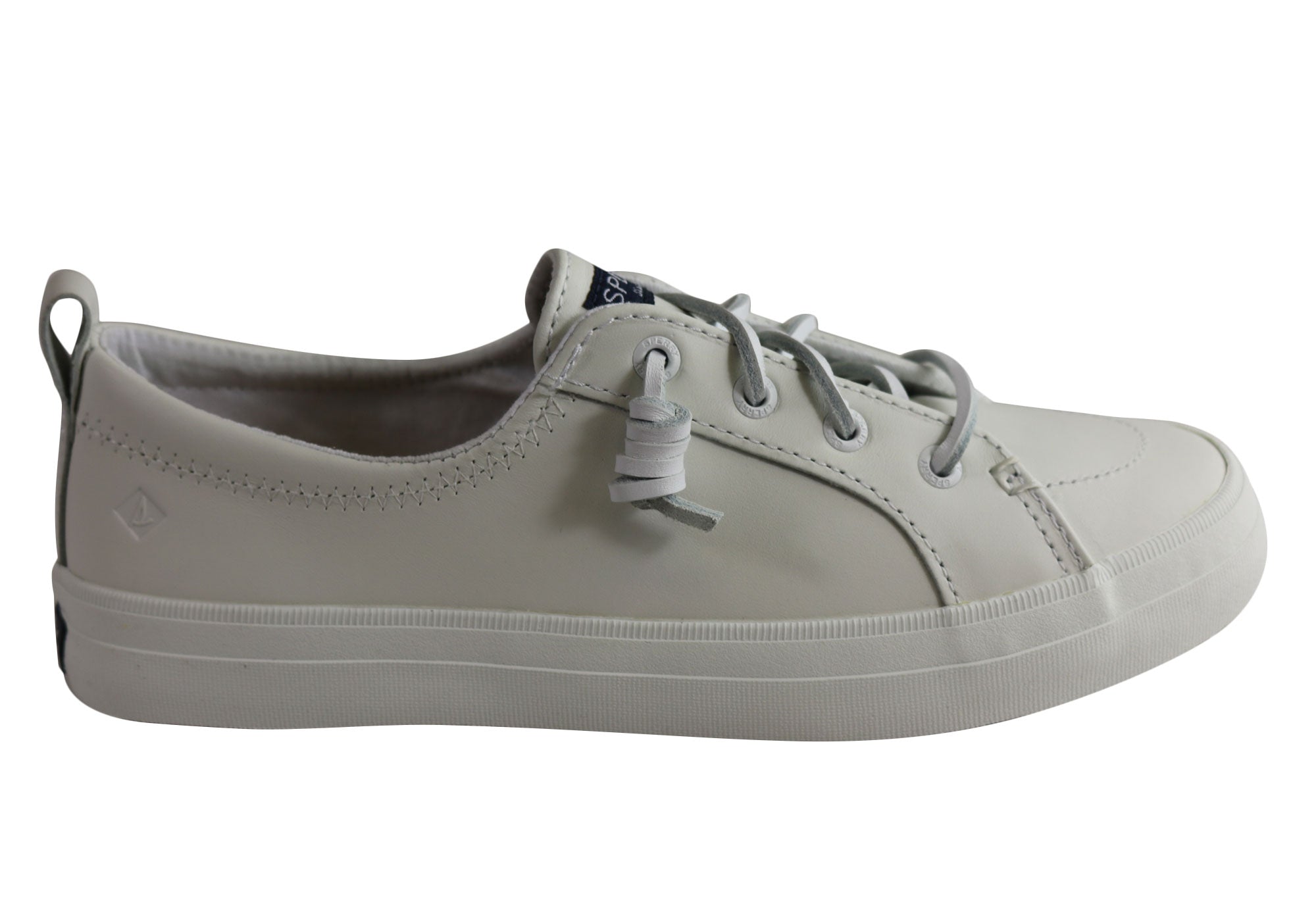 sperry white shoes leather