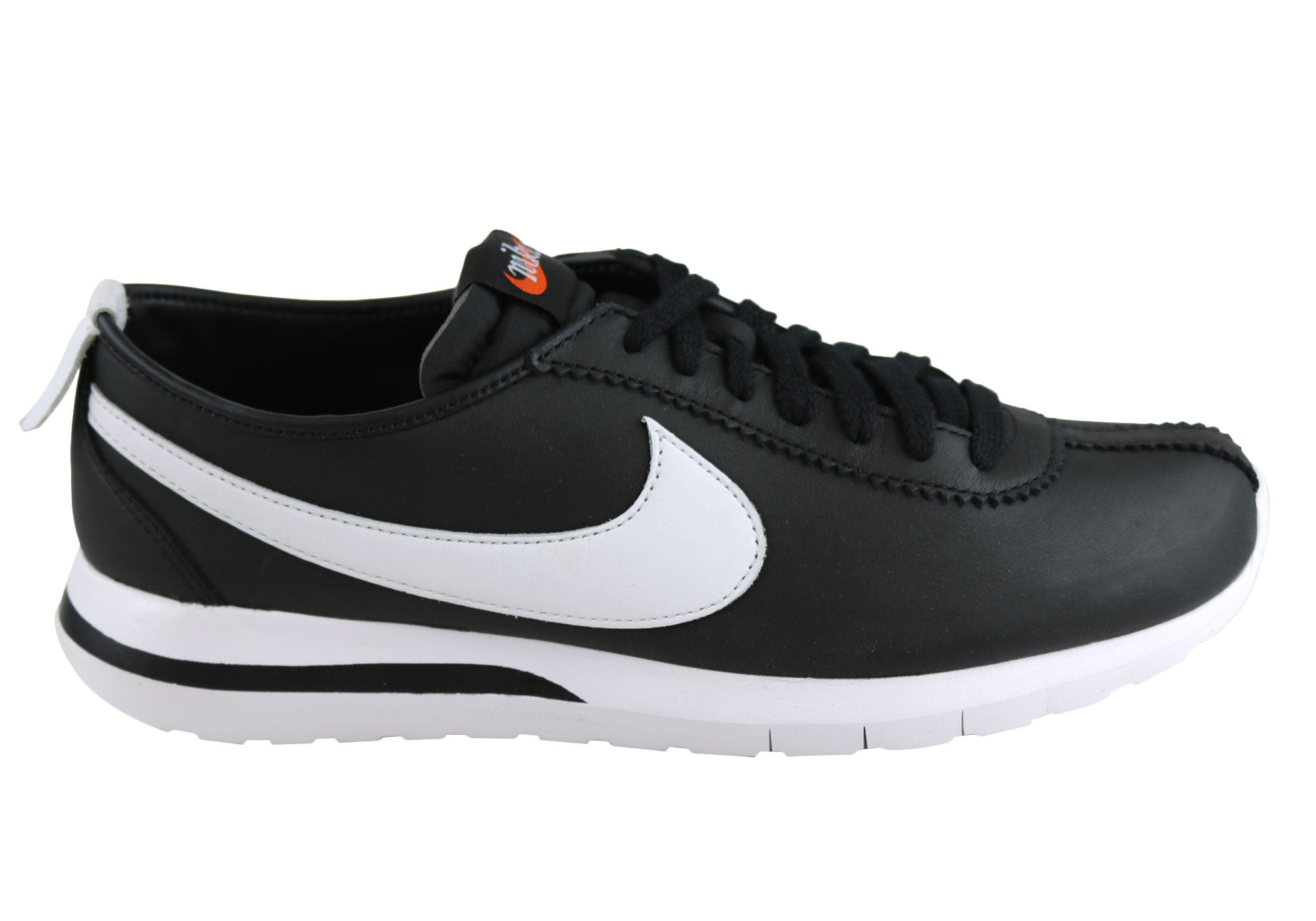 nike black leather trainers