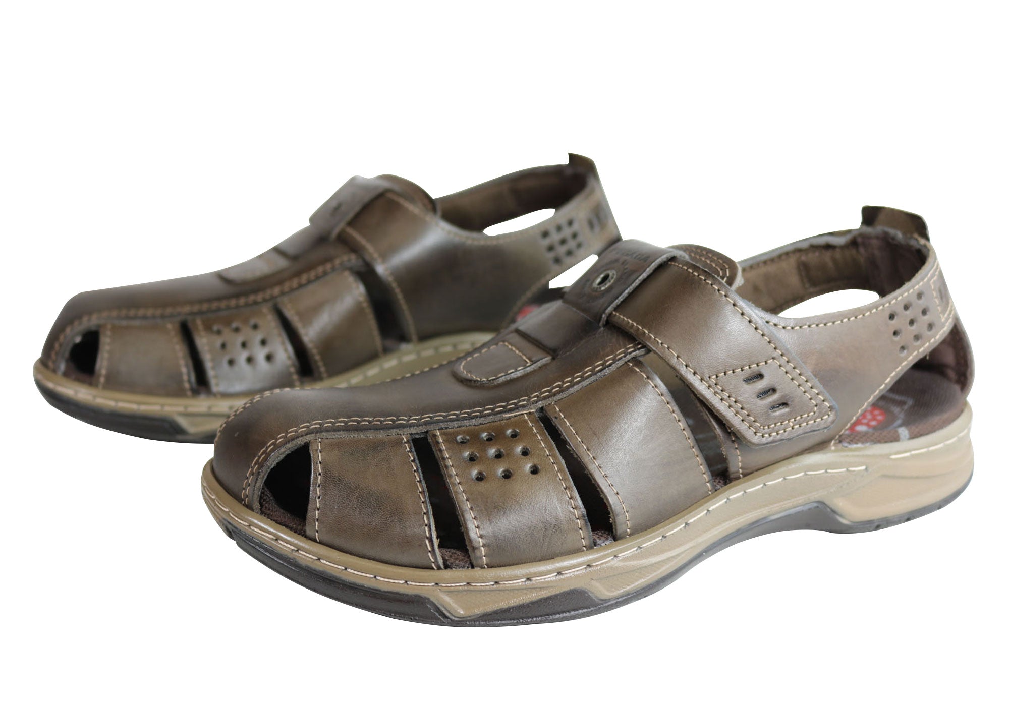 Pegada Kent Mens Leather Comfortable Cushioned Sandals Made In Brazil ...